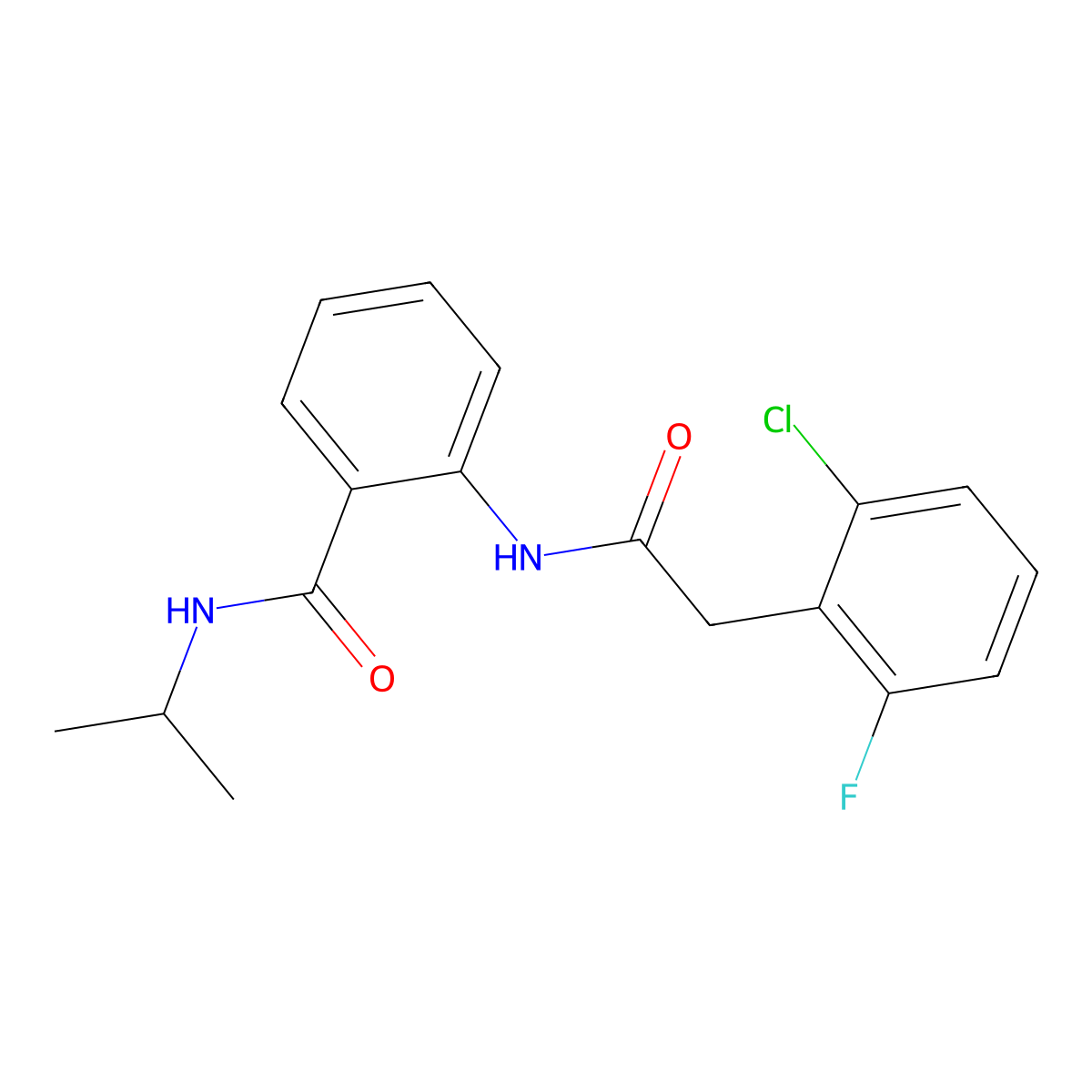 2-[[2-(2-chloro-6-fluorophenyl)acetyl]amino]-N-propan-2-ylbenzamide molecular structure, CAS 717831-76-0