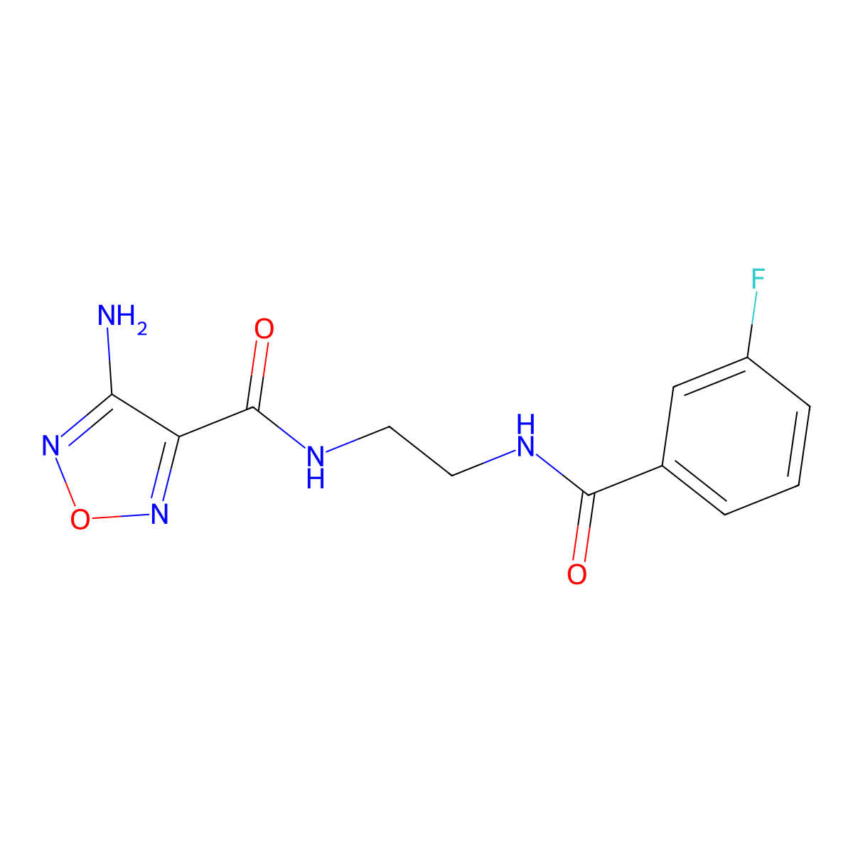 4-amino-N-[2-[(3-fluorobenzoyl)amino]ethyl]-1,2,5-oxadiazole-3-carboxamide molecular structure, CAS 717831-83-9