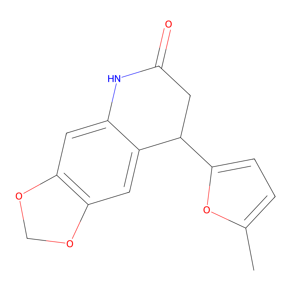 8-(5-methylfuran-2-yl)-7,8-dihydro[1,3]dioxolo[4,5-g]quinolin-6(5H)-one molecular structure, CAS 717831-95-3