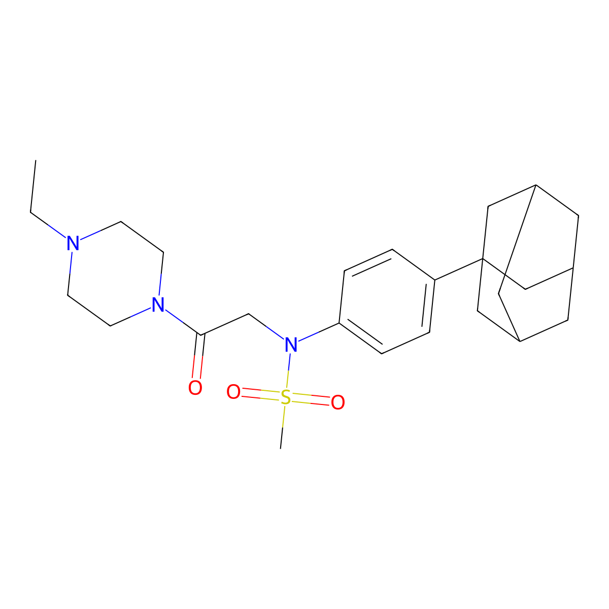 N-[4-(1-adamantyl)phenyl]-N-[2-(4-ethylpiperazin-1-yl)-2-oxoethyl]methanesulfonamide molecular structure, CAS 717832-00-3
