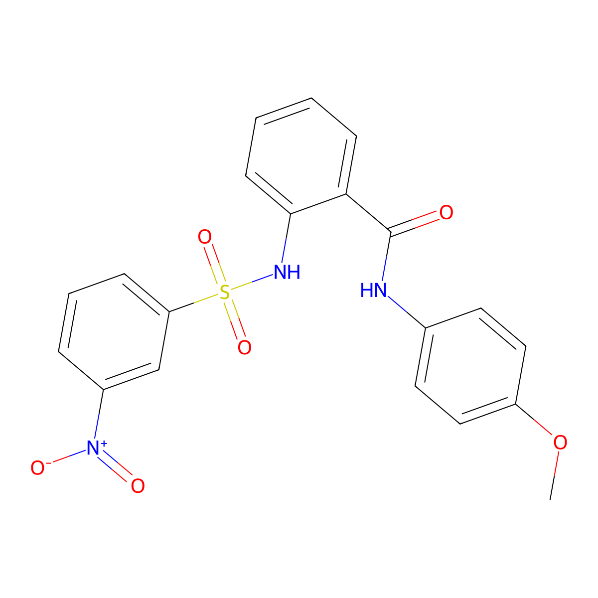 N-(4-methoxyphenyl)-2-[(3-nitrophenyl)sulfonylamino]benzamide molecular structure, CAS 717832-17-2