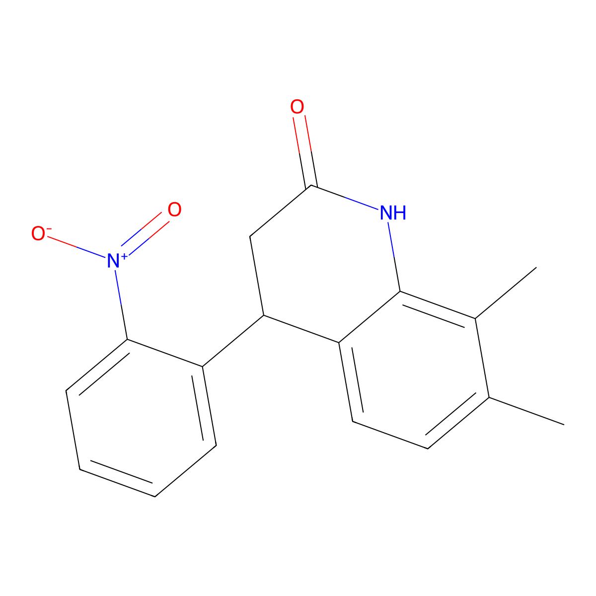 7,8-dimethyl-4-(2-nitrophenyl)-3,4-dihydroquinolin-2(1H)-one molecular structure, CAS 717832-25-2