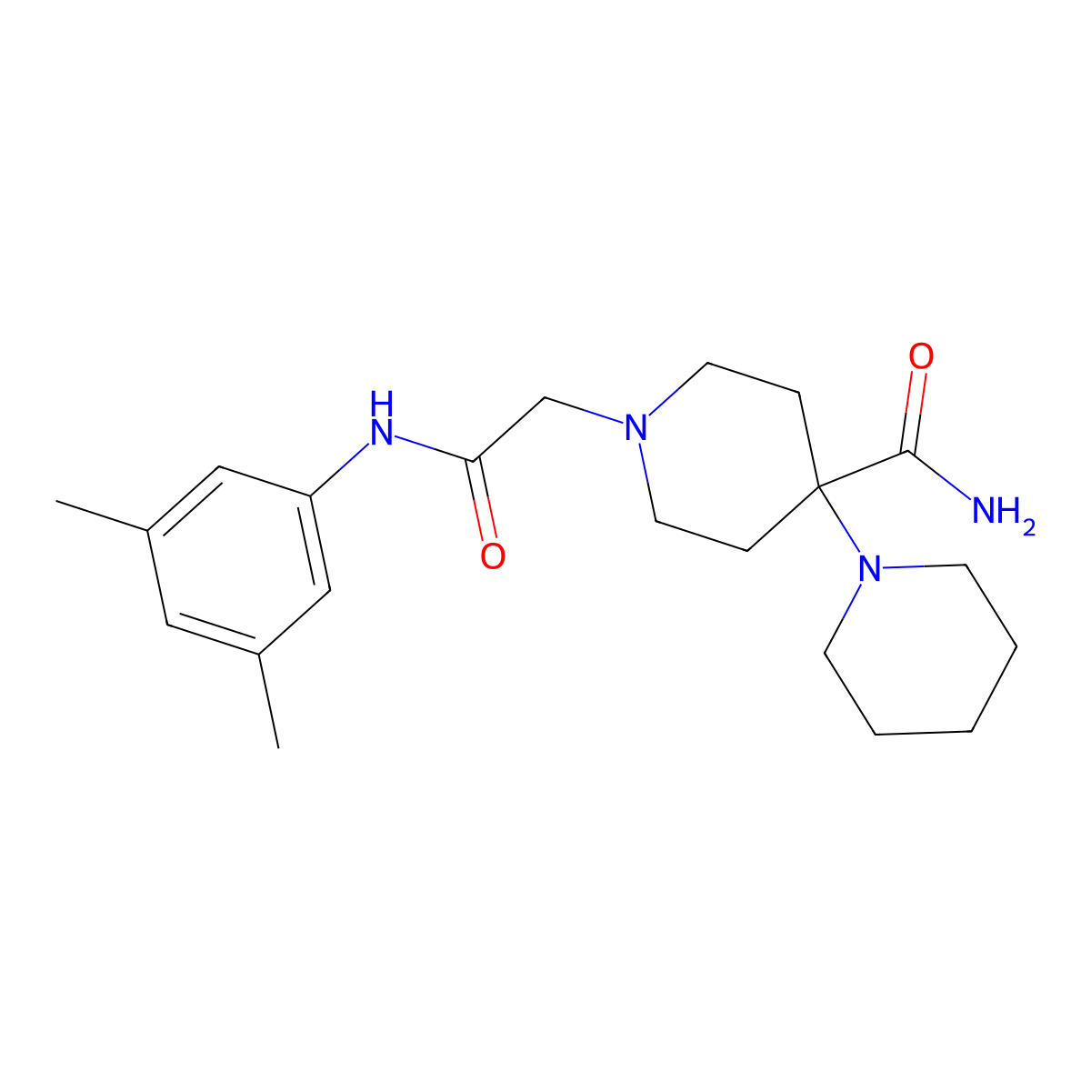 1'-{2-[(3,5-Dimethylphenyl)amino]-2-oxoethyl}-1,4'-bipiperidine-4'-carboxamide molecular structure, CAS 717832-26-3