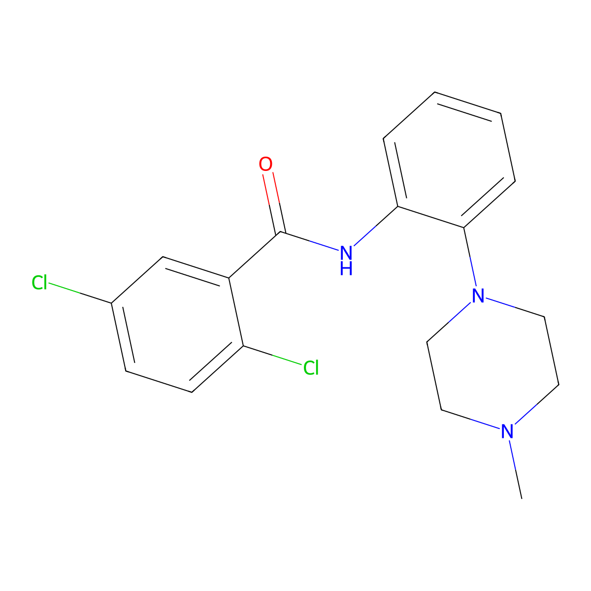 2,5-dichloro-N-[2-(4-methylpiperazin-1-yl)phenyl]benzamide molecular structure, CAS 717832-98-9