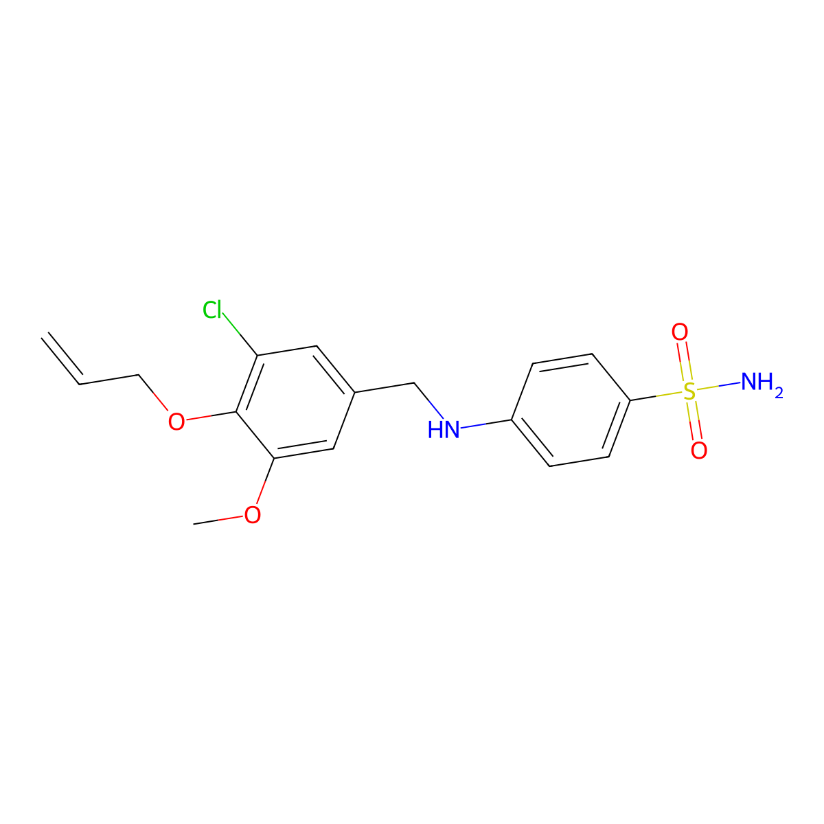4-[(3-Chloro-5-methoxy-4-prop-2-enoxyphenyl)methylamino]benzenesulfonamide molecular structure, CAS 717833-07-3