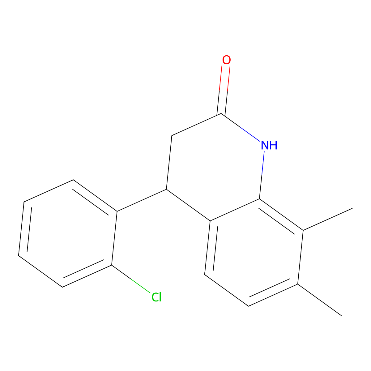 4-(2-chlorophenyl)-7,8-dimethyl-3,4-dihydroquinolin-2(1H)-one molecular structure, CAS 717833-13-1