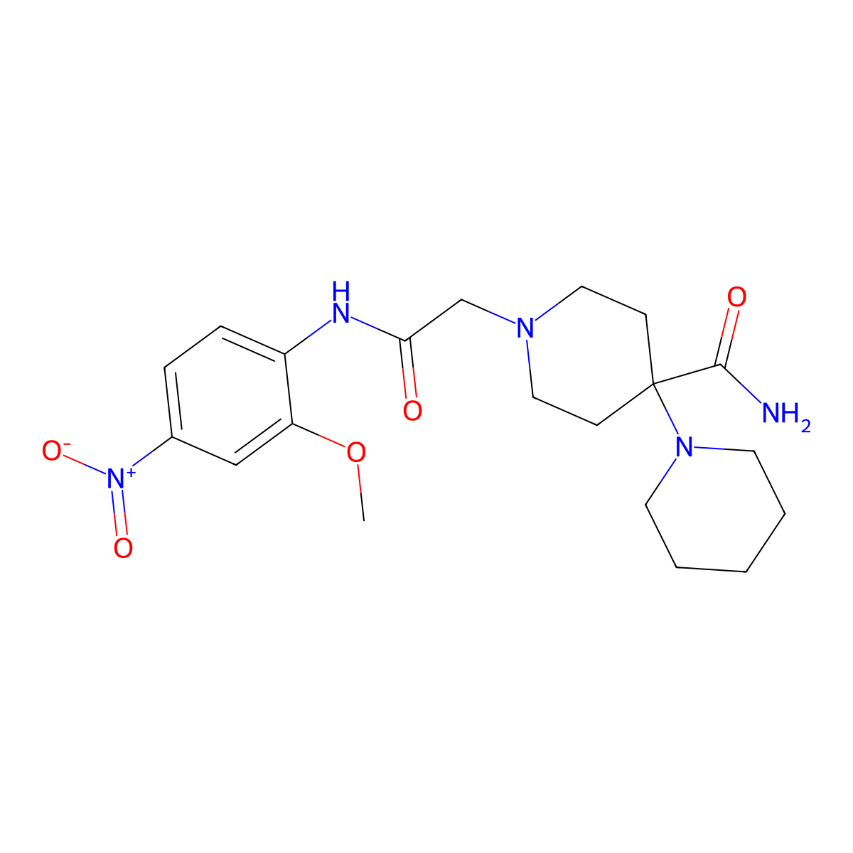 1-[2-(2-Methoxy-4-nitroanilino)-2-oxoethyl]-4-piperidin-1-ylpiperidine-4-carboxamide molecular structure, CAS 717833-14-2