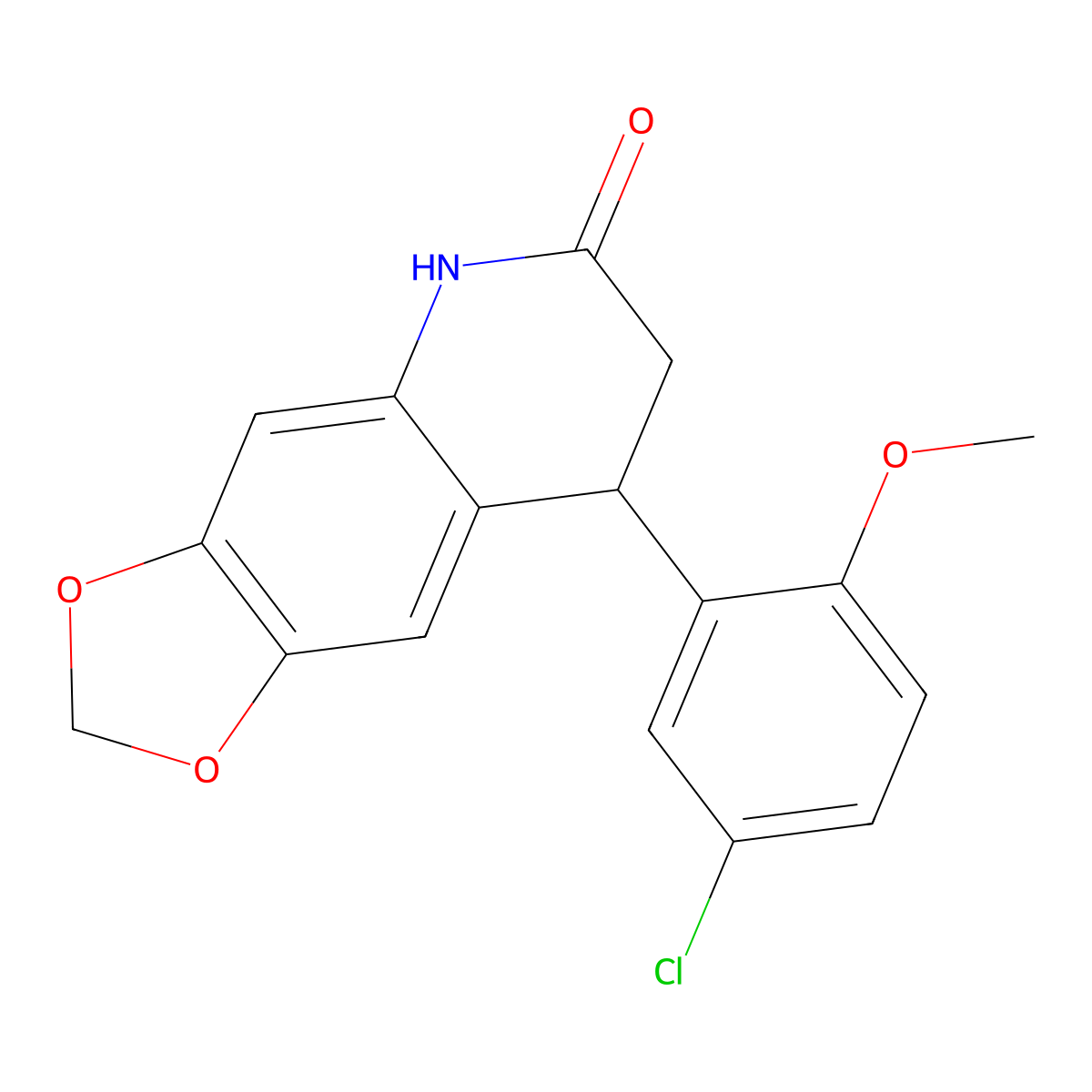 8-(5-chloro-2-methoxyphenyl)-7,8-dihydro[1,3]dioxolo[4,5-g]quinolin-6(5H)-one molecular structure, CAS 717833-15-3