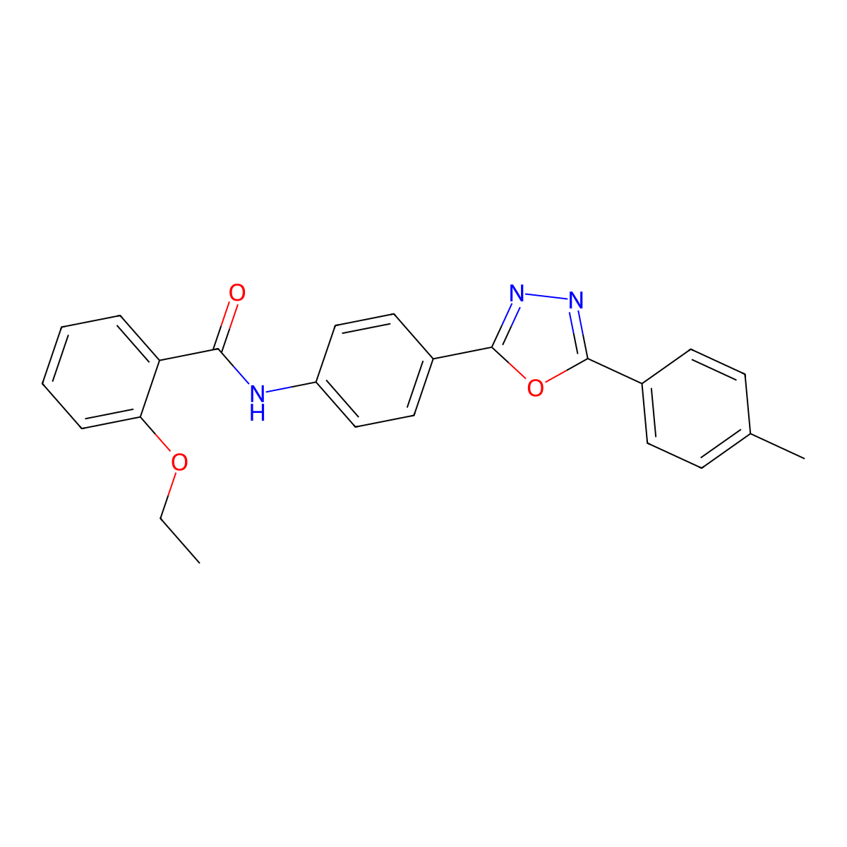2-ethoxy-N-{4-[5-(4-methylphenyl)-1,3,4-oxadiazol-2-yl]phenyl}benzamide molecular structure, CAS 717833-19-7