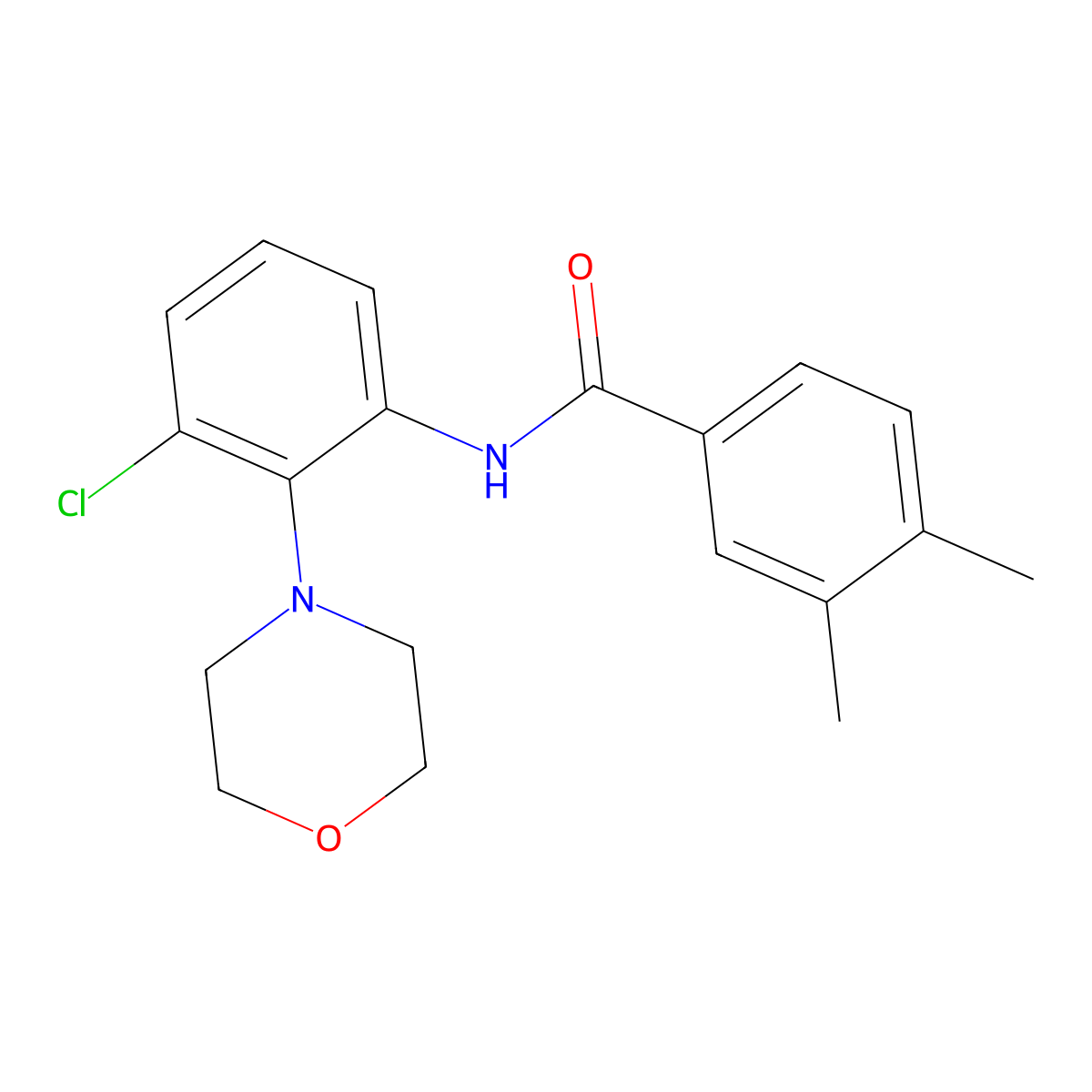 N-(3-chloro-2-morpholin-4-ylphenyl)-3,4-dimethylbenzamide molecular structure, CAS 717833-22-2