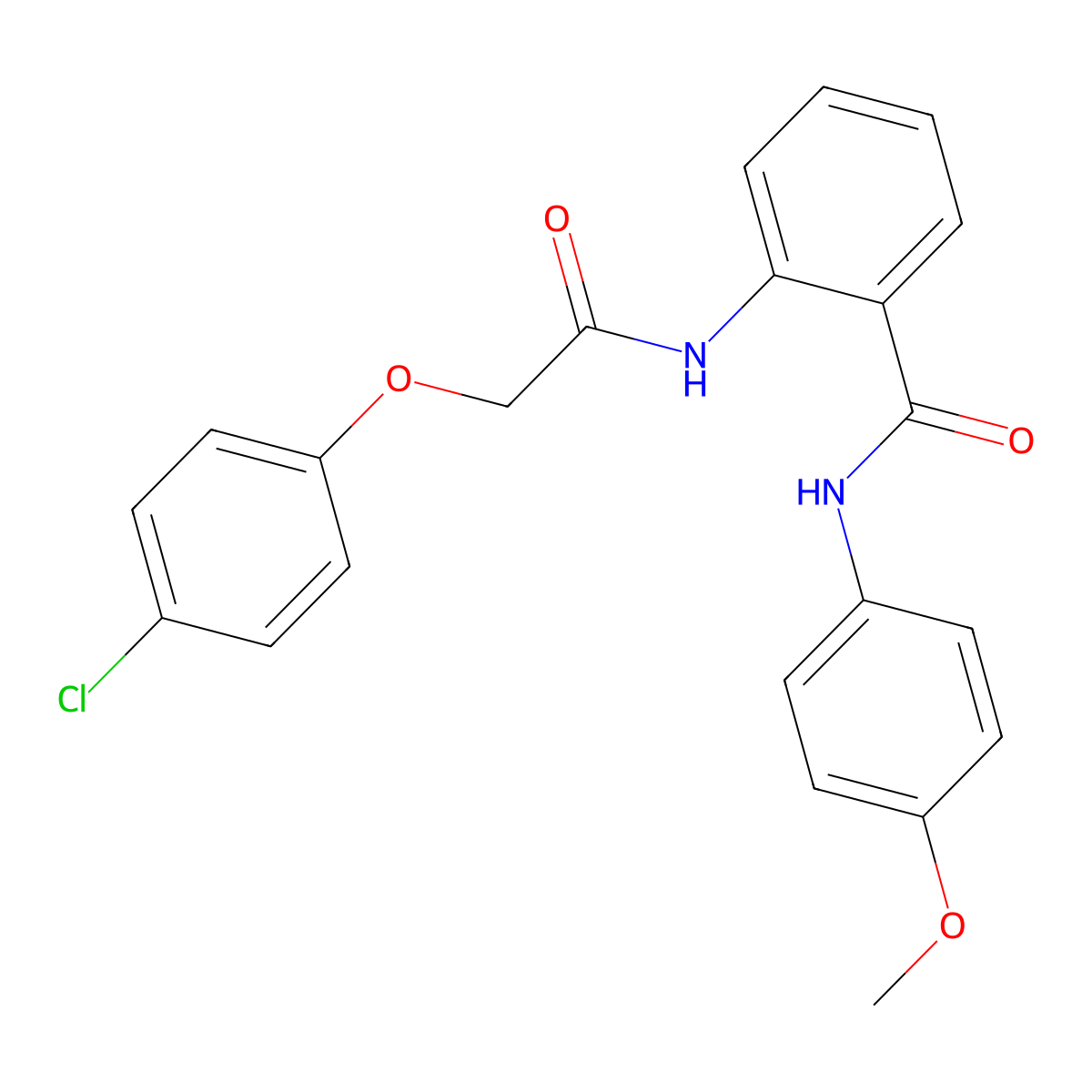 2-[[2-(4-chlorophenoxy)acetyl]amino]-N-(4-methoxyphenyl)benzamide molecular structure, CAS 717833-24-4