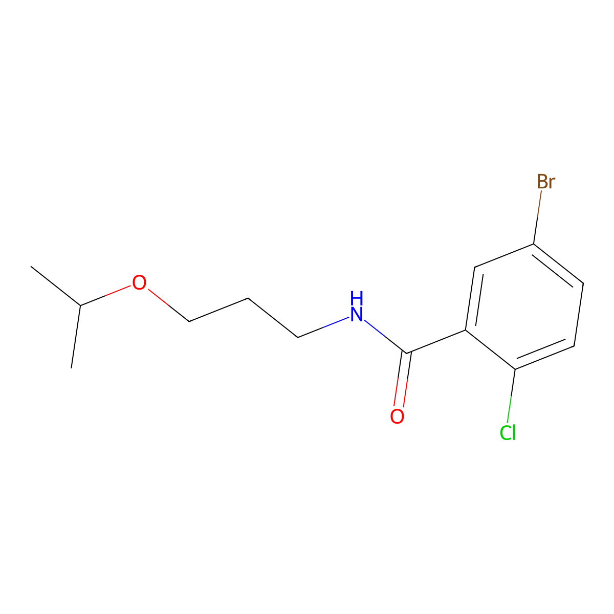 5-bromo-2-chloro-N-(3-propan-2-yloxypropyl)benzamide molecular structure, CAS 717833-29-9