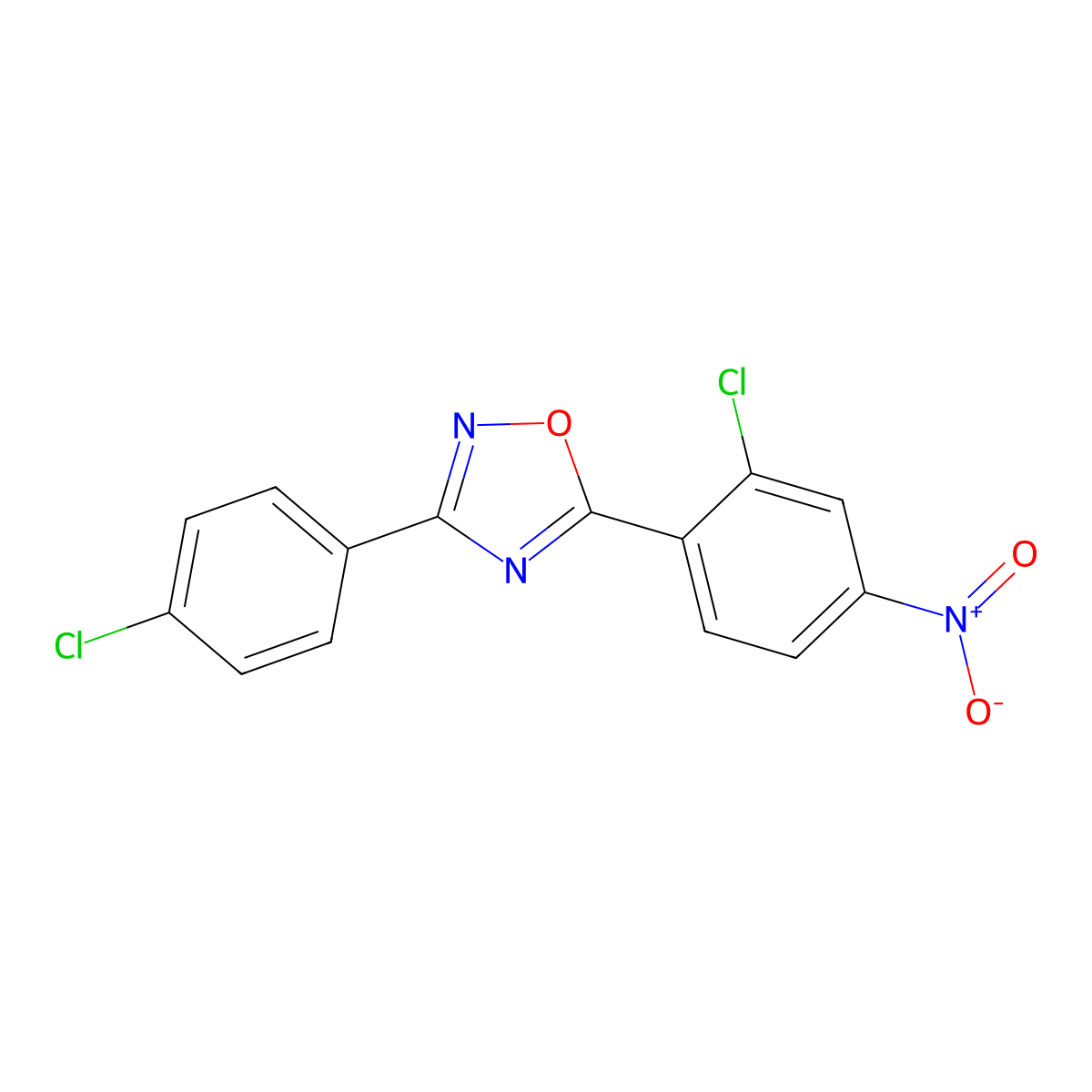 5-(2-Chloro-4-nitrophenyl)-3-(4-chlorophenyl)-1,2,4-oxadiazole molecular structure, CAS 717833-40-4