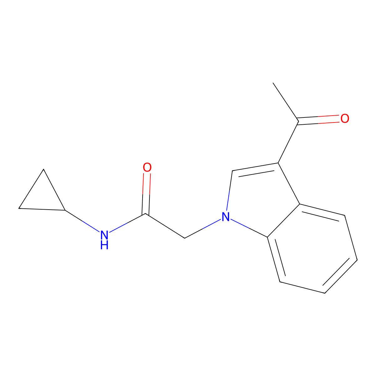2-(3-acetylindol-1-yl)-N-cyclopropylacetamide molecular structure, CAS 717833-92-6