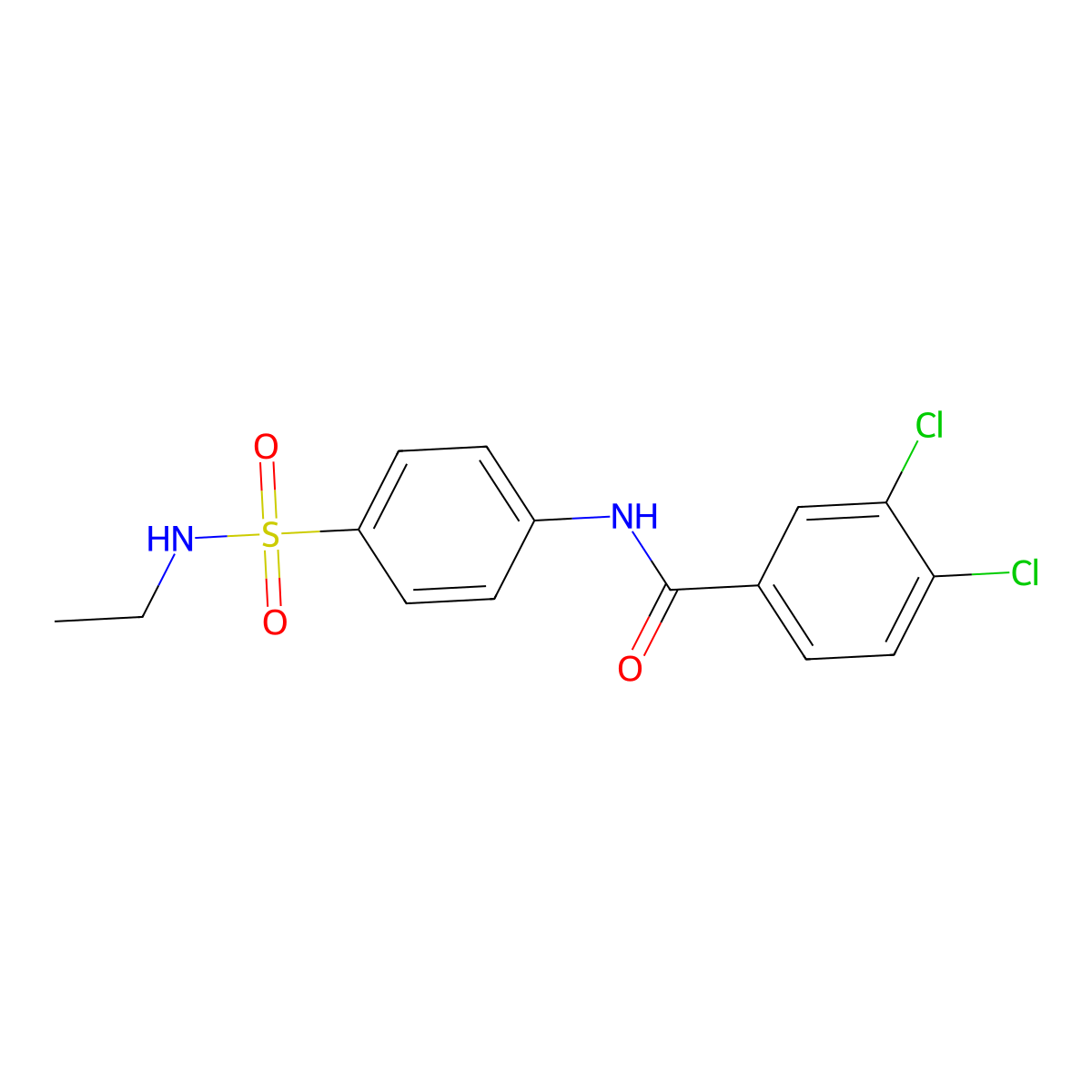 3,4-dichloro-N-[4-(ethylsulfamoyl)phenyl]benzamide molecular structure, CAS 717833-96-0