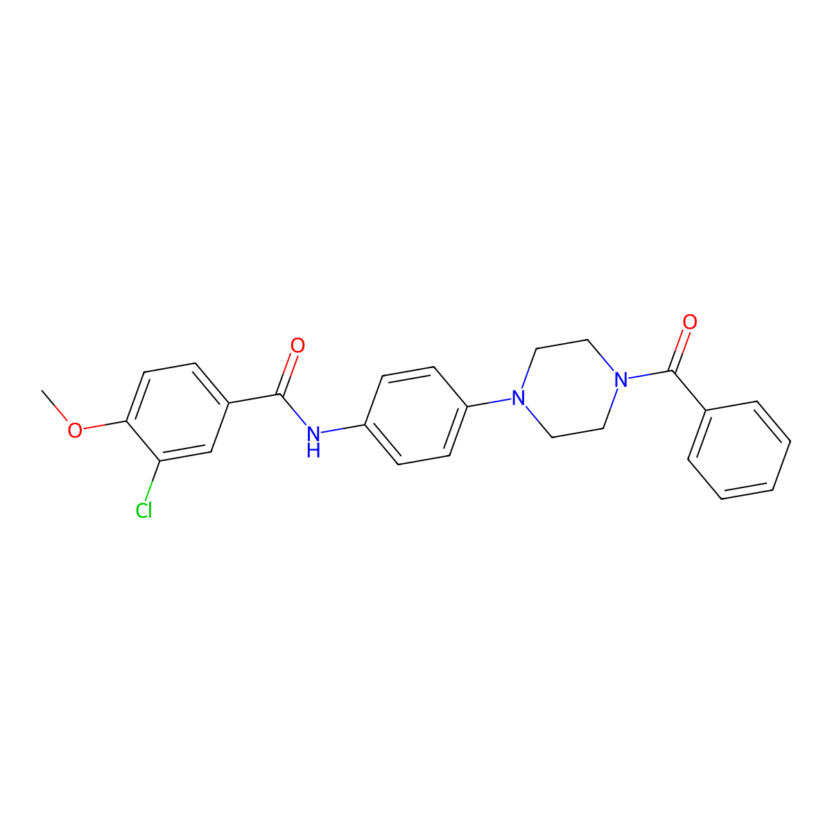 N-[4-(4-benzoylpiperazin-1-yl)phenyl]-3-chloro-4-methoxybenzamide molecular structure, CAS 717834-36-1