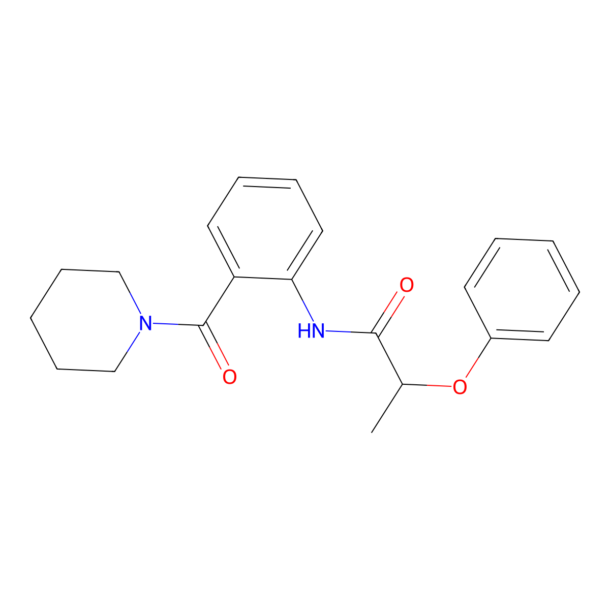 2-phenoxy-N-[2-(piperidine-1-carbonyl)phenyl]propanamide molecular structure, CAS 717834-82-7