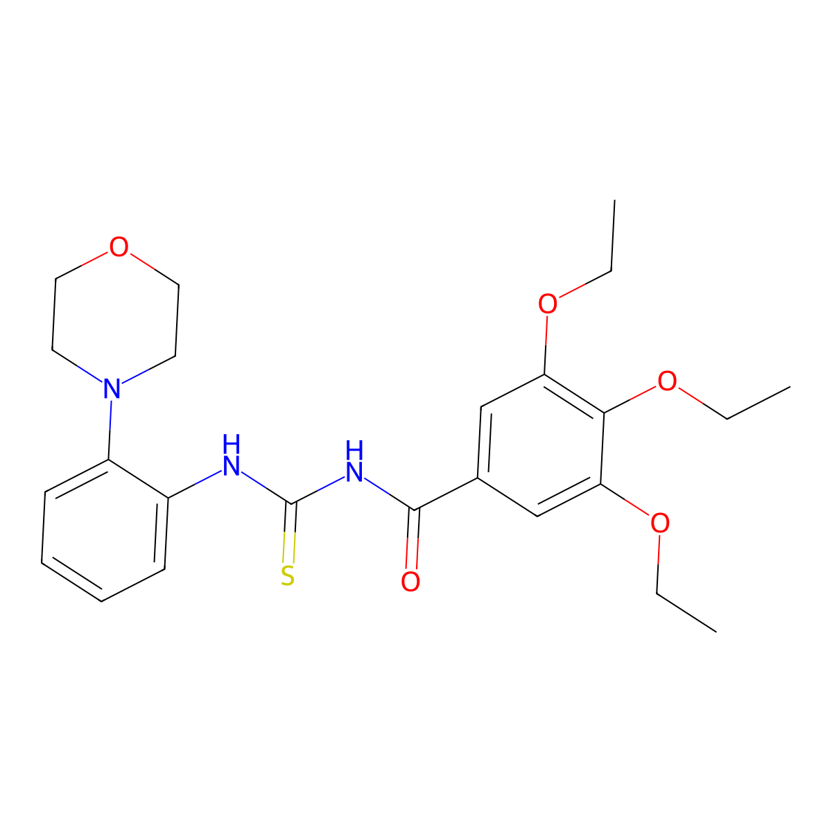 3,4,5-triethoxy-N-[(2-morpholin-4-ylphenyl)carbamothioyl]benzamide molecular structure, CAS 717835-09-1