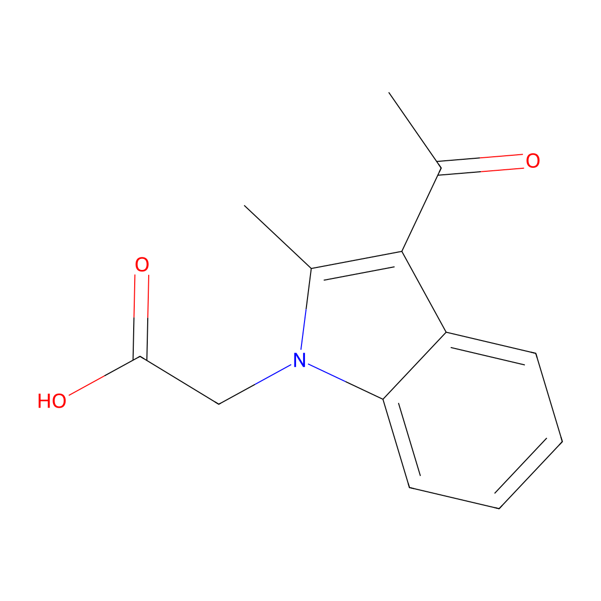 (3-Acetyl-2-methyl-indol-1-yl)-acetic acid molecular structure, CAS 717835-22-8