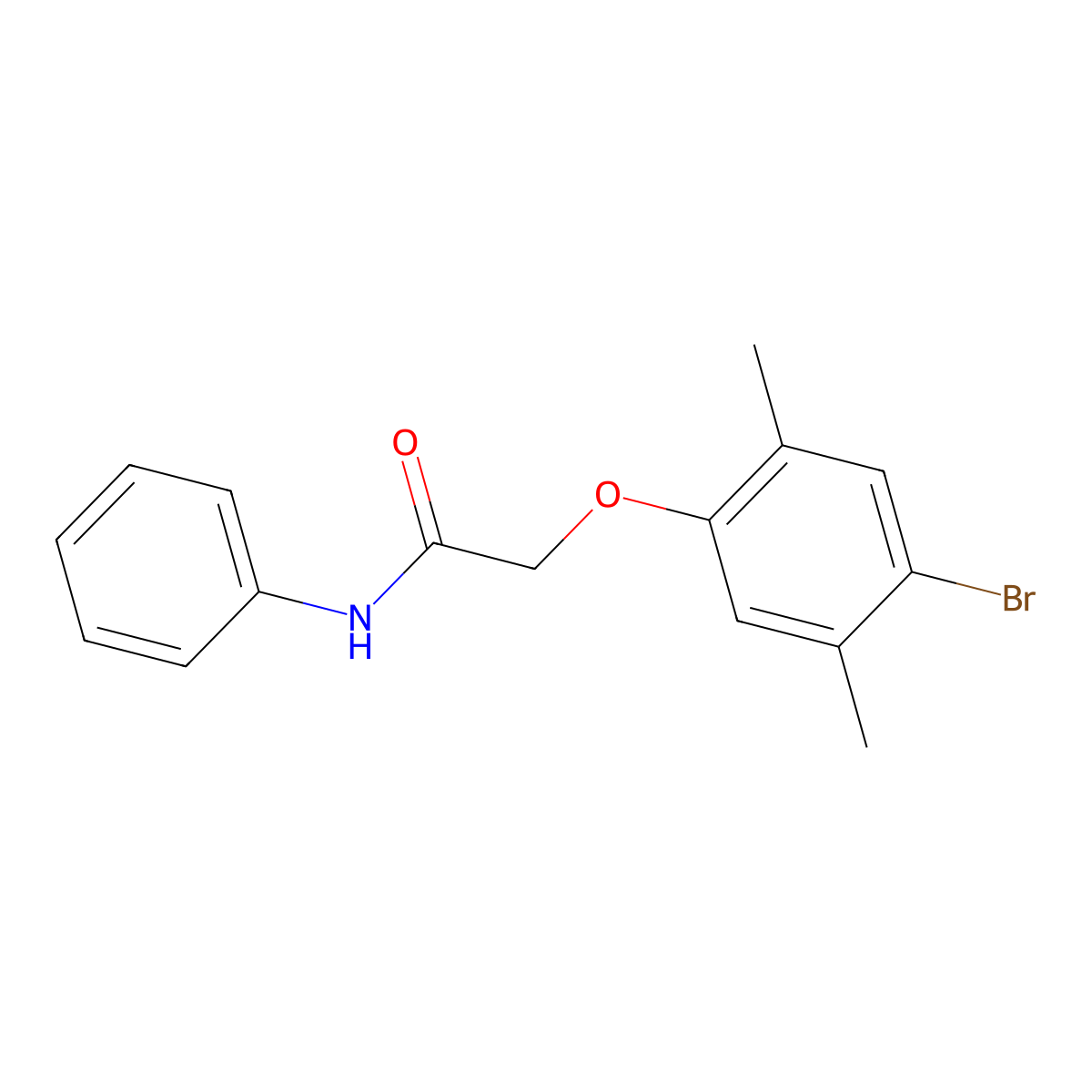 2-(4-bromo-2,5-dimethylphenoxy)-N-phenylacetamide molecular structure, CAS 717835-23-9