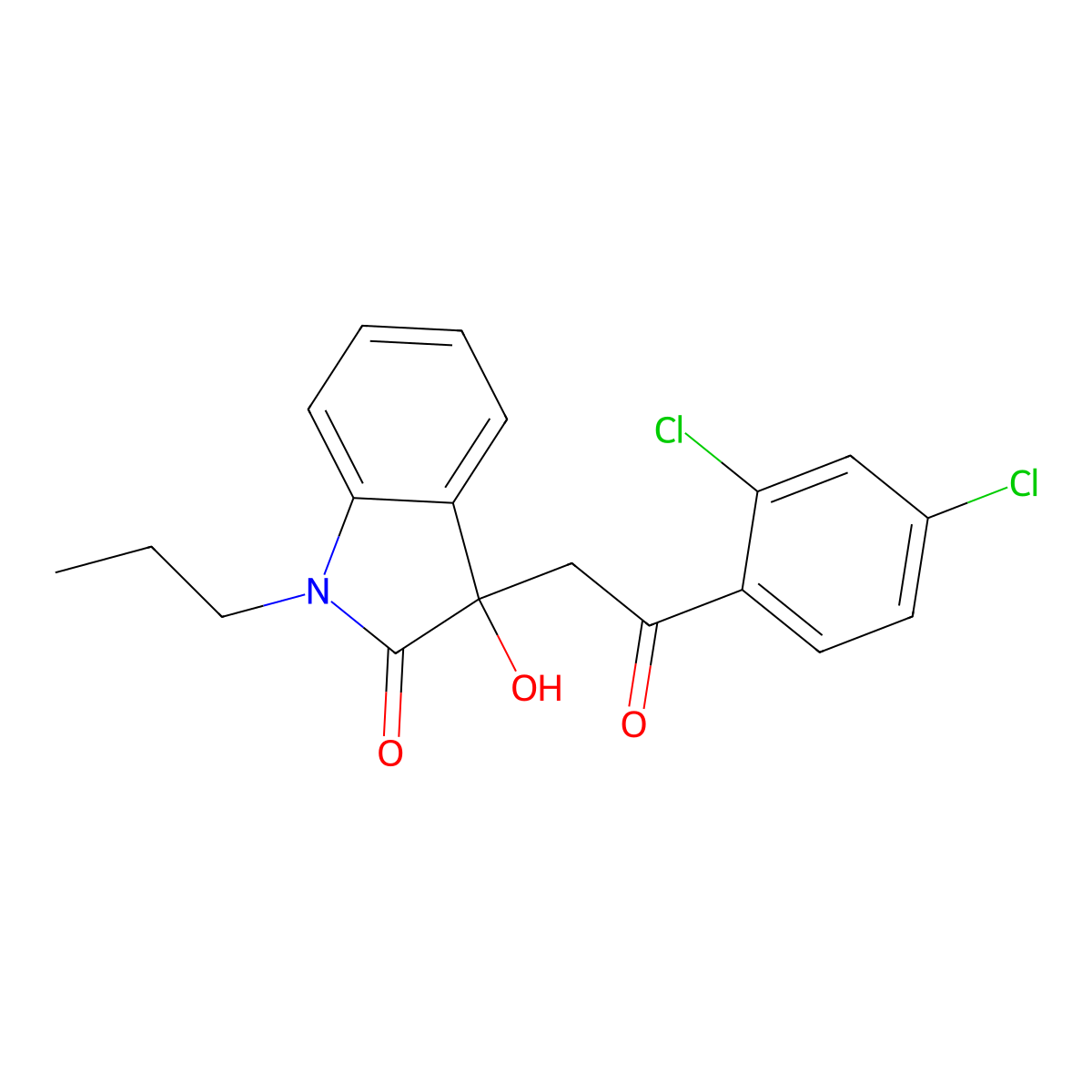 3-[2-(2,4-Dichlorophenyl)-2-oxoethyl]-3-hydroxy-1-propylindol-2-one molecular structure, CAS 717835-54-6