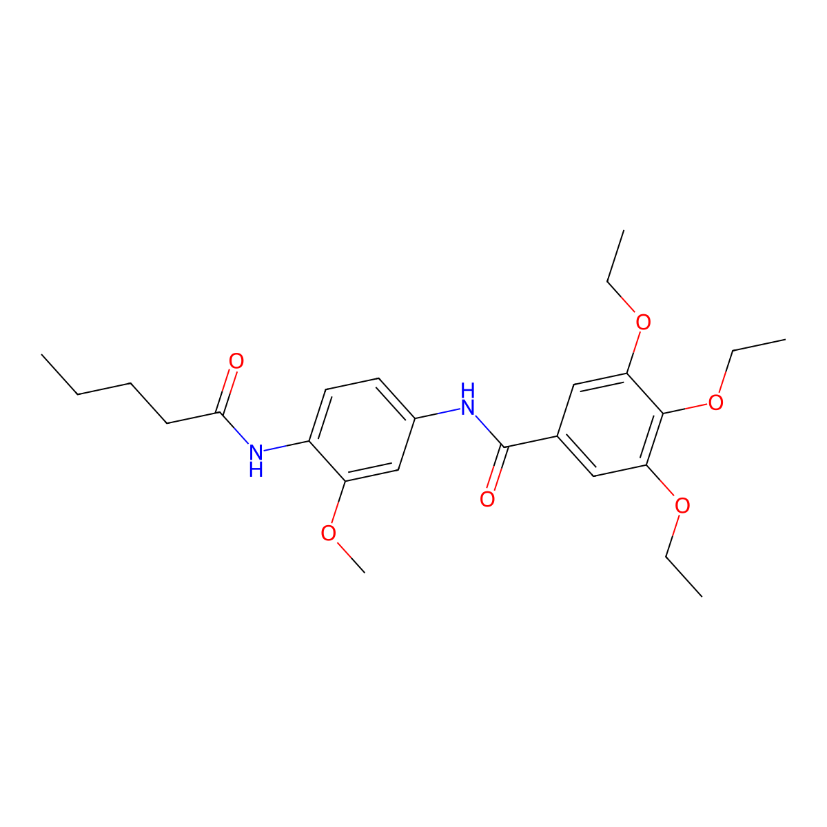 3,4,5-triethoxy-N-[3-methoxy-4-(pentanoylamino)phenyl]benzamide molecular structure, CAS 717835-90-0