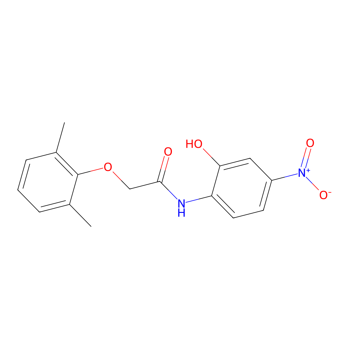 2-(2,6-dimethylphenoxy)-N-(2-hydroxy-4-nitrophenyl)acetamide molecular structure, CAS 717836-06-1