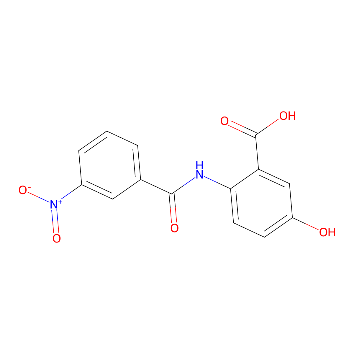 5-Hydroxy-2-{[(3-nitrophenyl)carbonyl]amino}benzoic acid molecular structure, CAS 717836-48-1