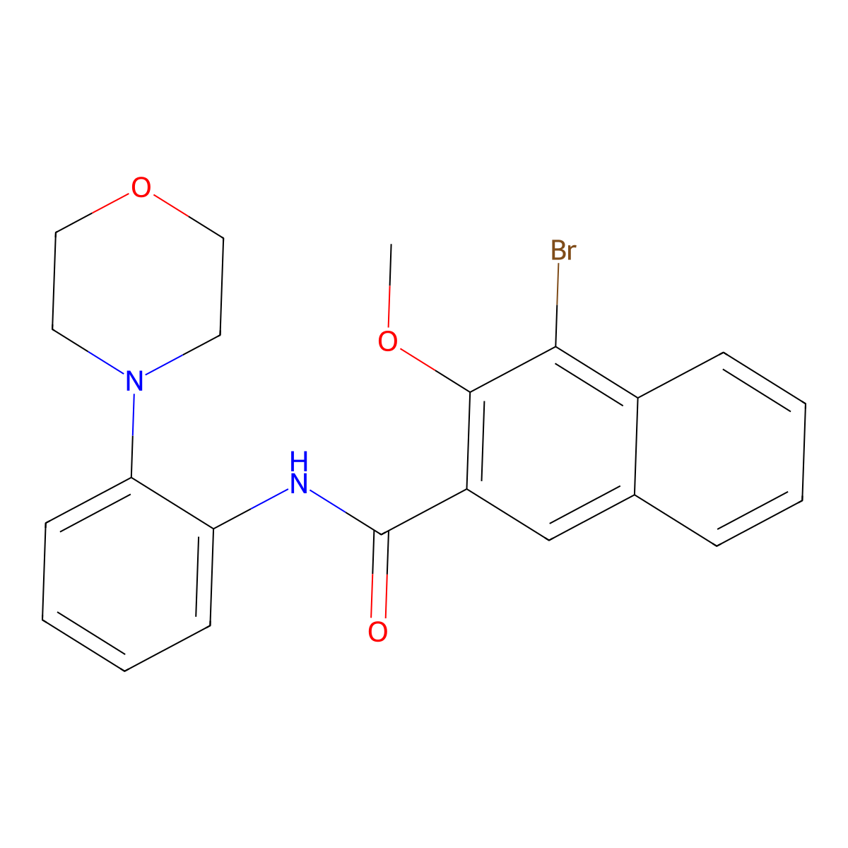 4-bromo-3-methoxy-N-(2-morpholin-4-ylphenyl)naphthalene-2-carboxamide molecular structure, CAS 717836-60-7