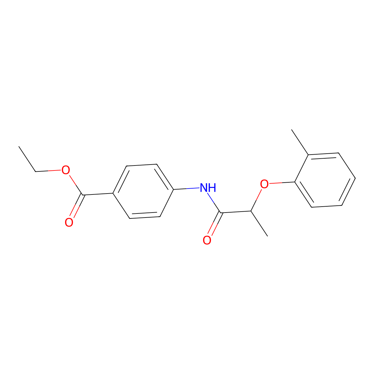 Ethyl 4-{[2-(2-methylphenoxy)propanoyl]amino}benzoate molecular structure, CAS 717836-88-9