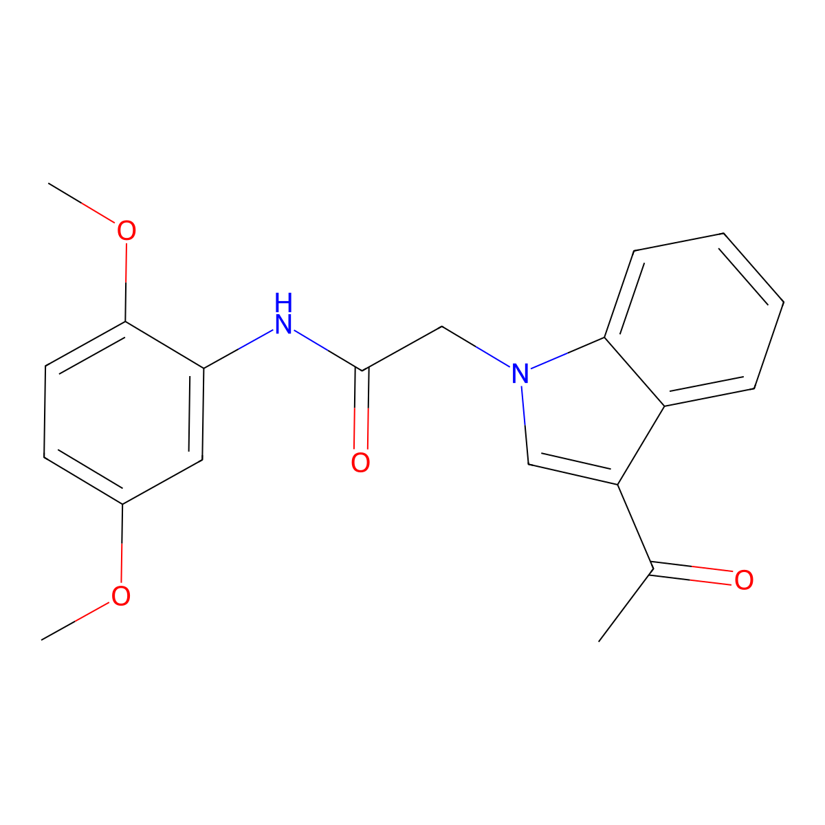 2-(3-acetyl-1H-indol-1-yl)-N-(2,5-dimethoxyphenyl)acetamide molecular structure, CAS 717836-90-3