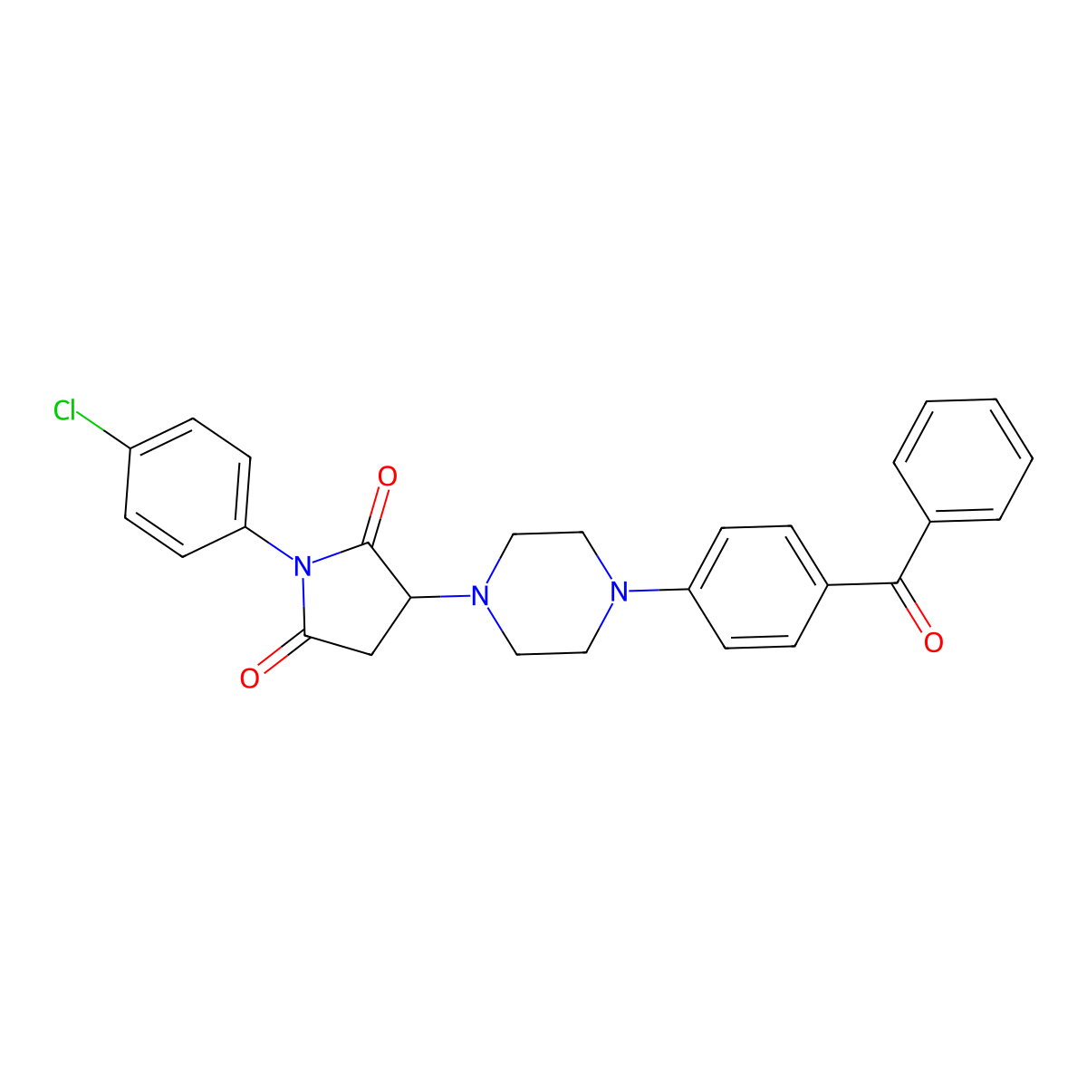 3-[4-(4-Benzoylphenyl)piperazin-1-yl]-1-(4-chlorophenyl)pyrrolidine-2,5-dione molecular structure, CAS 717837-20-2