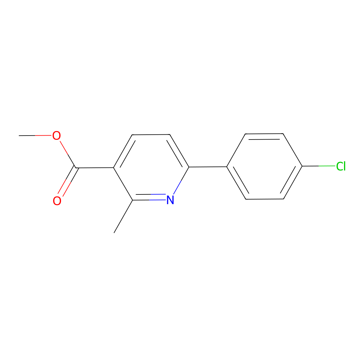 6-(4-Chlorophenyl)-2-methyl-3-pyridinecarboxylic acid methyl ester molecular structure, CAS 717838-41-0