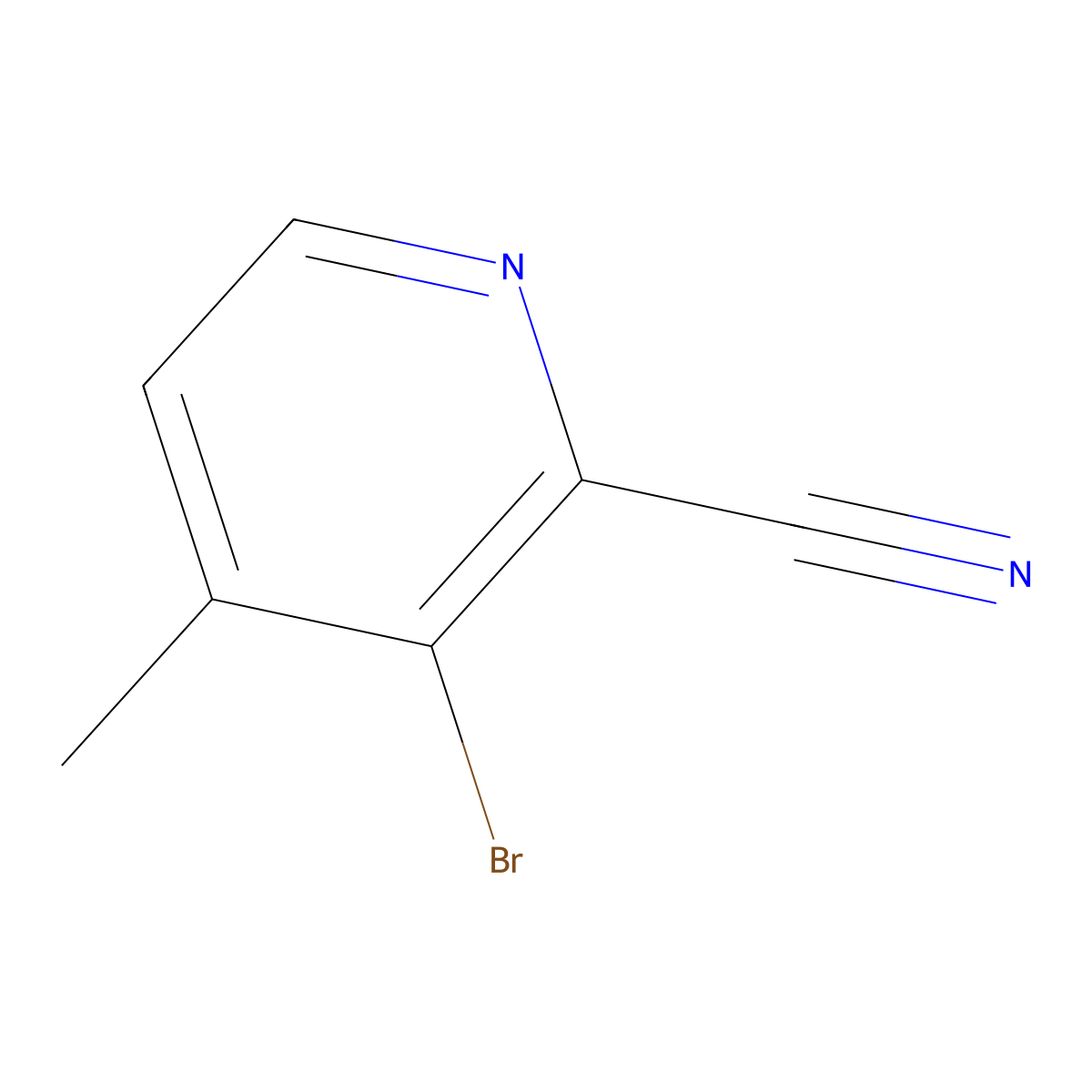 3-Bromo-4-methylpicolinonitrile molecular structure, CAS 717843-45-3