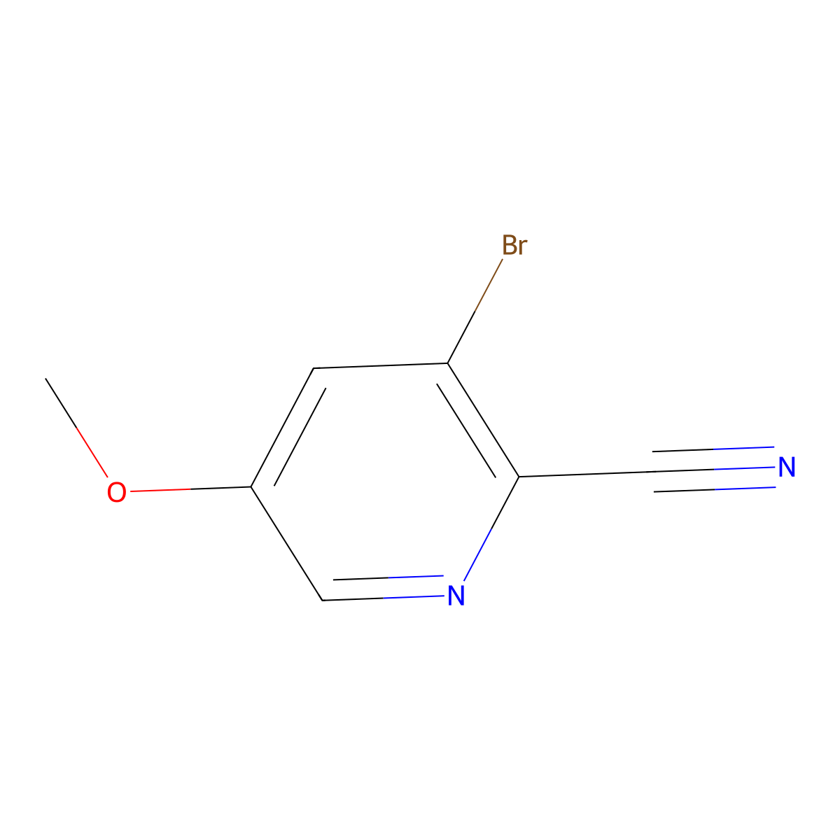 3-Bromo-5-methoxypicolinonitrile molecular structure, CAS 717843-46-4