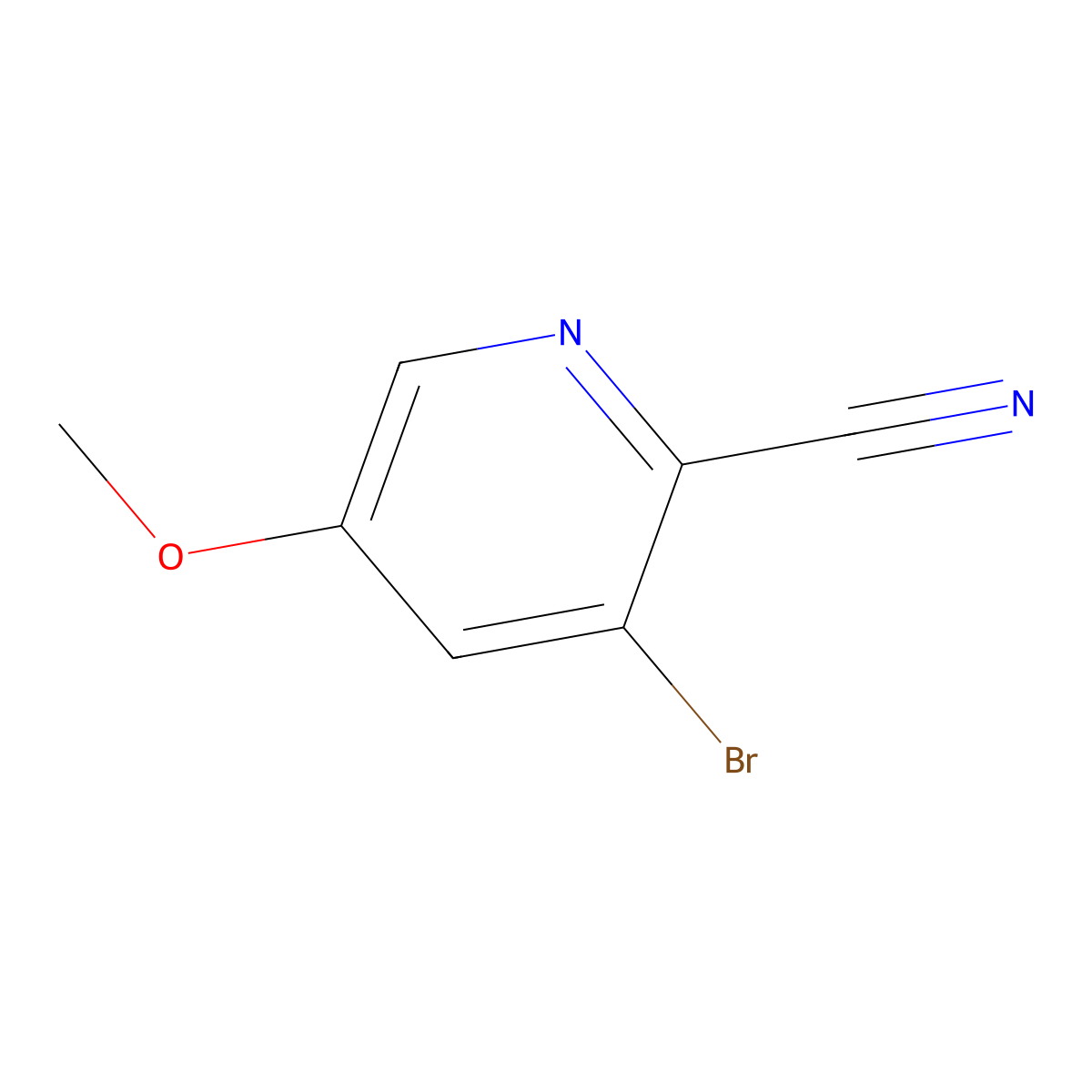 3-Bromo-5-methoxypicolinonitrile molecular structure, CAS 717843-46-4