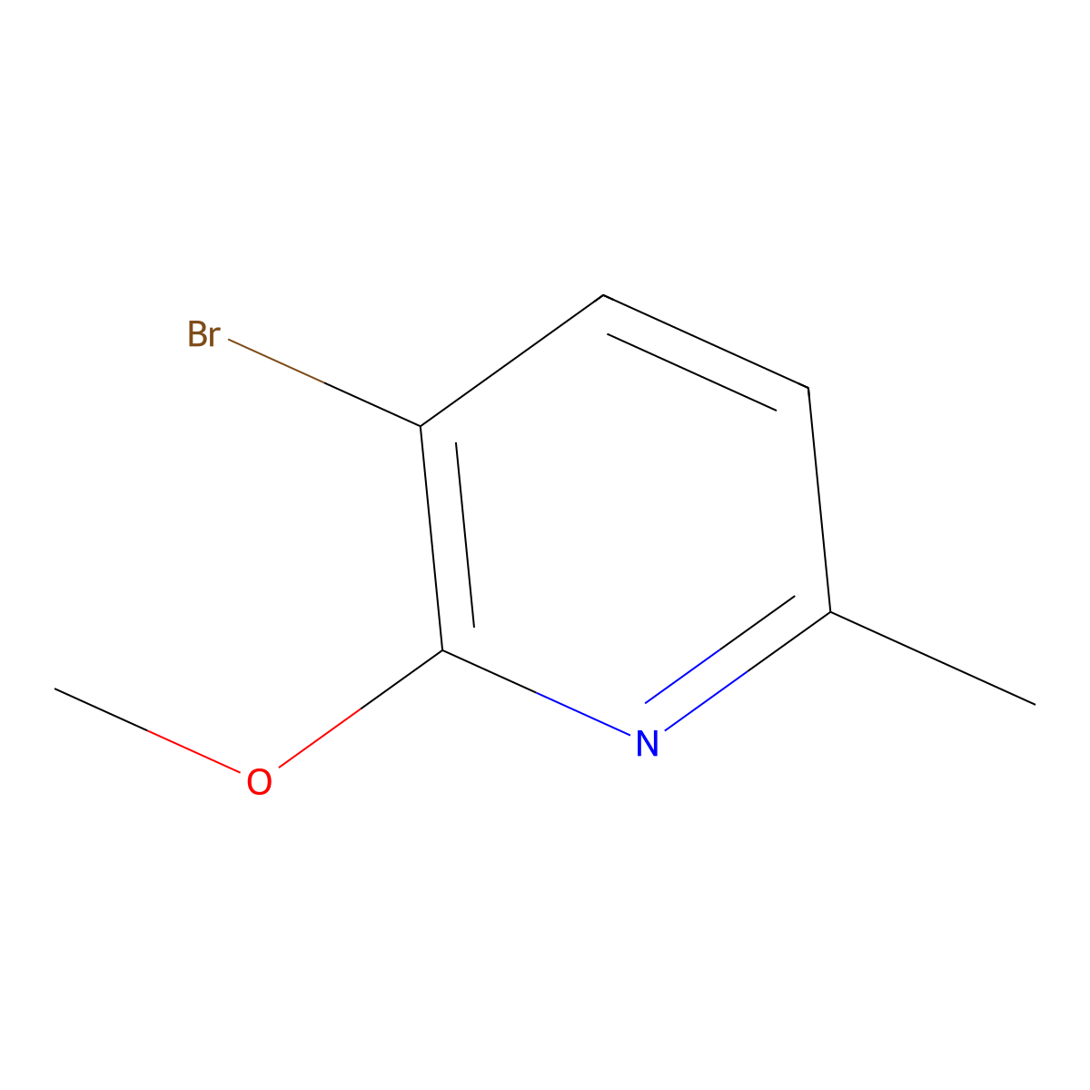 3-Bromo-2-methoxy-6-methylpyridine molecular structure, CAS 717843-47-5