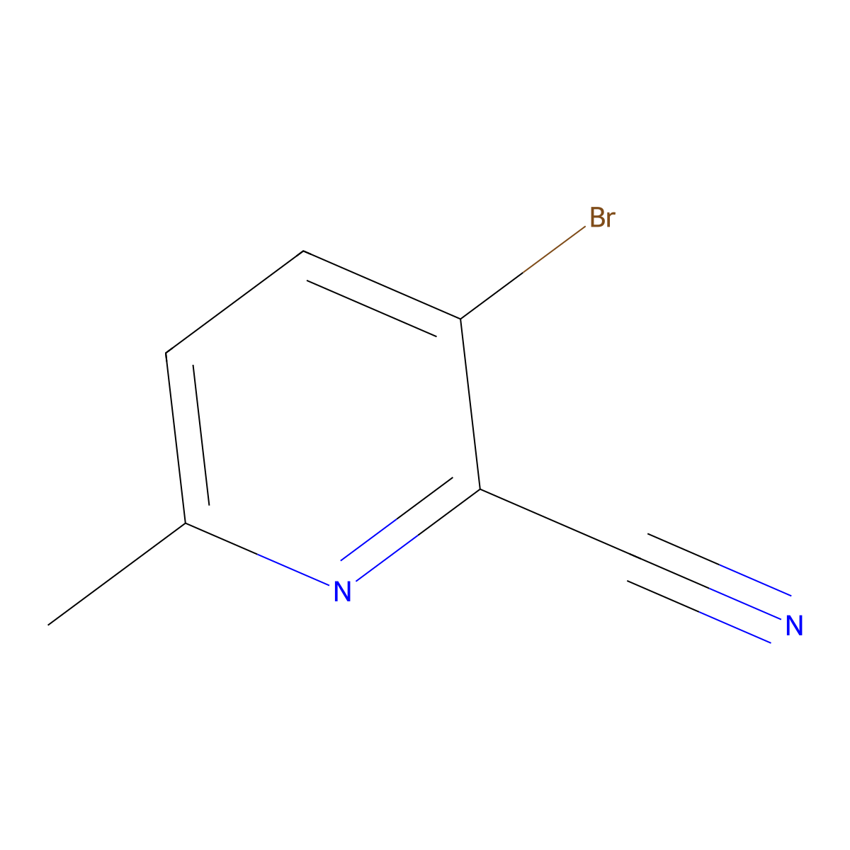 3-Bromo-6-methylpyridine-2-carbonitrile molecular structure, CAS 717843-48-6