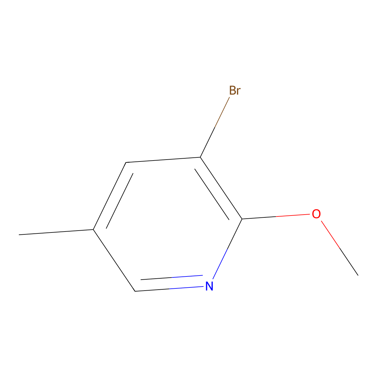 3-Bromo-2-methoxy-5-methylpyridine molecular structure, CAS 717843-56-6