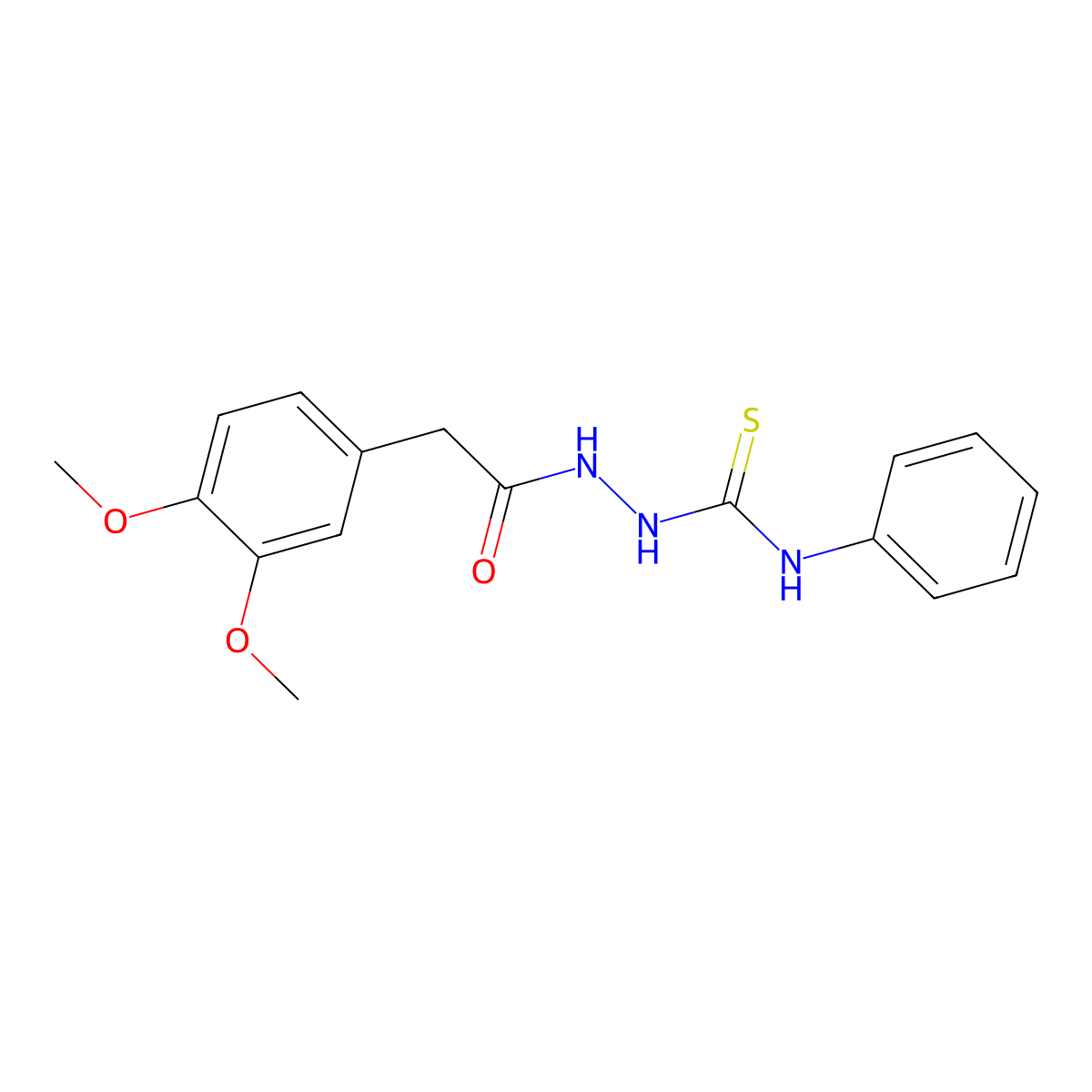 Benzeneacetic acid, 3,4-dimethoxy-, 2-[(phenylamino)thioxomethyl]hydrazide molecular structure, CAS 717849-64-4