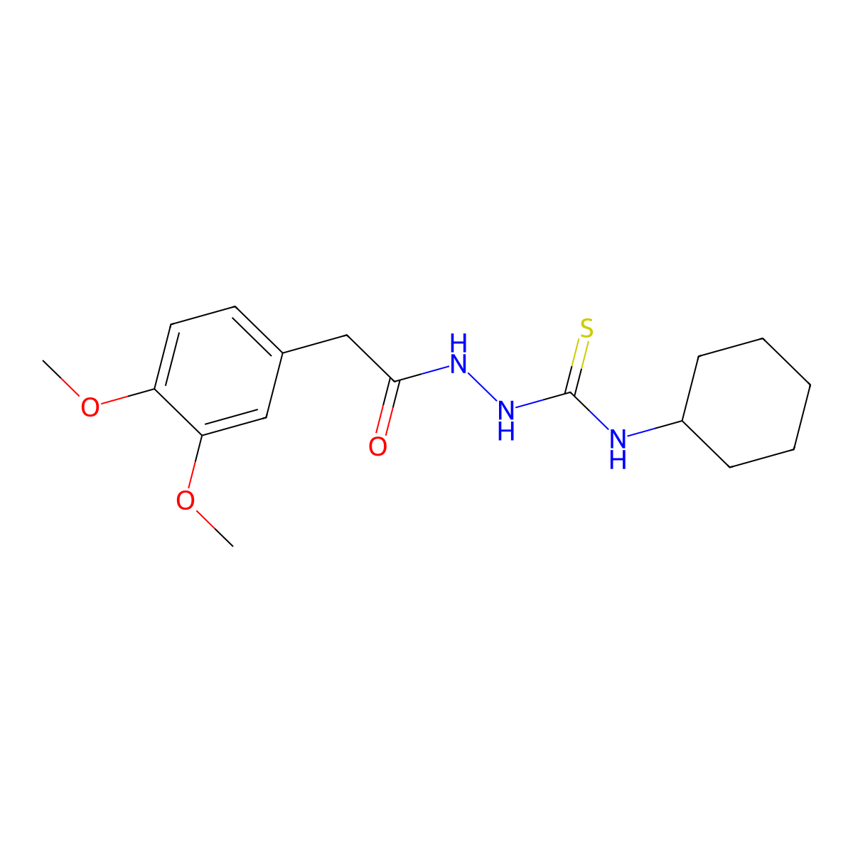 1-Cyclohexyl-3-[[2-(3,4-dimethoxyphenyl)acetyl]amino]thiourea molecular structure, CAS 717849-68-8