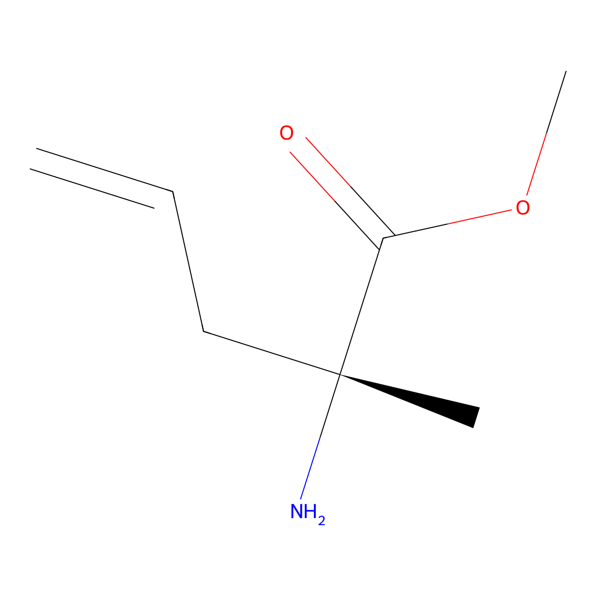 (R)-2-Amino-2-methyl-pent-4-enoic acid methyl ester molecular structure, CAS 71785-67-6