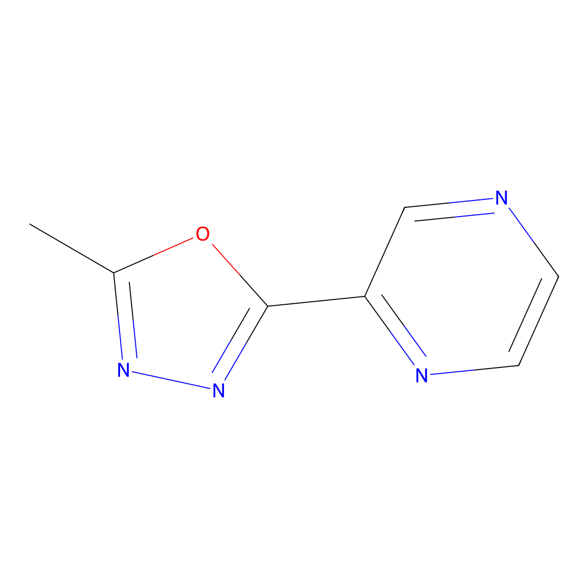 2-(5-Methyl-1,3,4-oxadiazol-2-YL)pyrazine molecular structure, CAS 717852-00-1