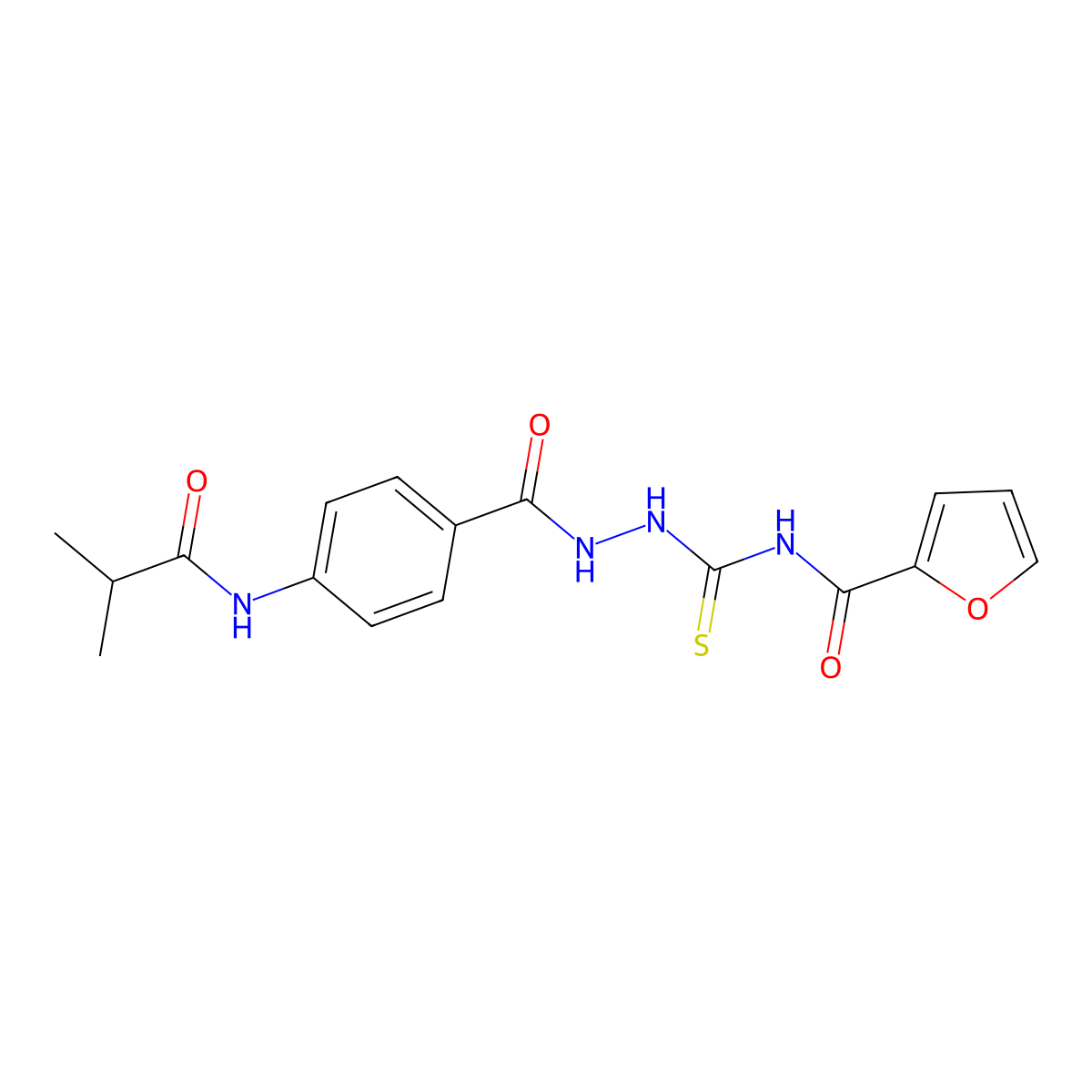 N-({2-[4-(isobutyrylamino)benzoyl]hydrazino}carbonothioyl)-2-furamide molecular structure, CAS 717854-38-1