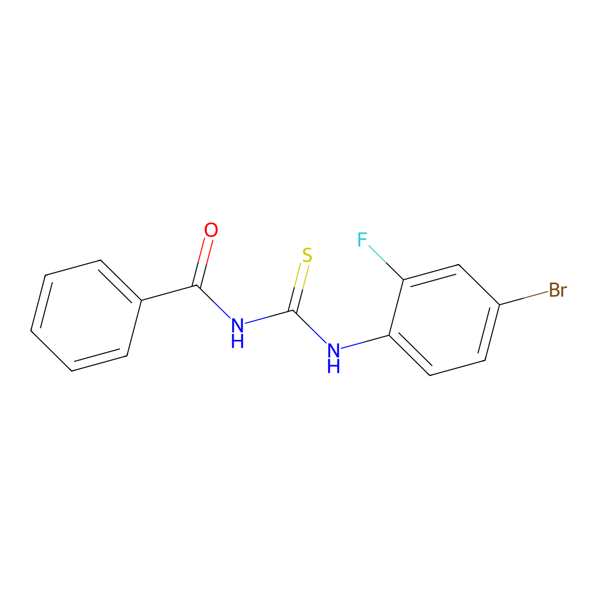 N-[(4-bromo-2-fluorophenyl)carbamothioyl]benzamide molecular structure, CAS 717854-43-8