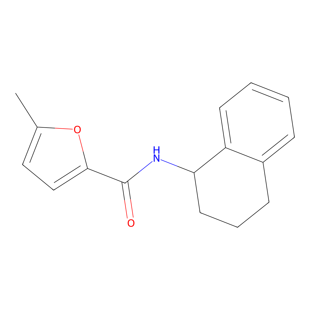 5-methyl-N-(1,2,3,4-tetrahydronaphthalen-1-yl)furan-2-carboxamide molecular structure, CAS 717854-56-3
