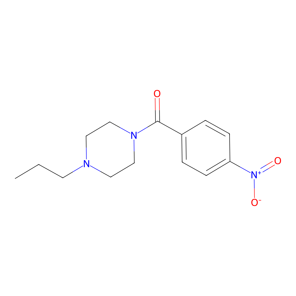 (4-Nitrophenyl)-(4-propylpiperazin-1-yl)methanone molecular structure, CAS 717854-59-6