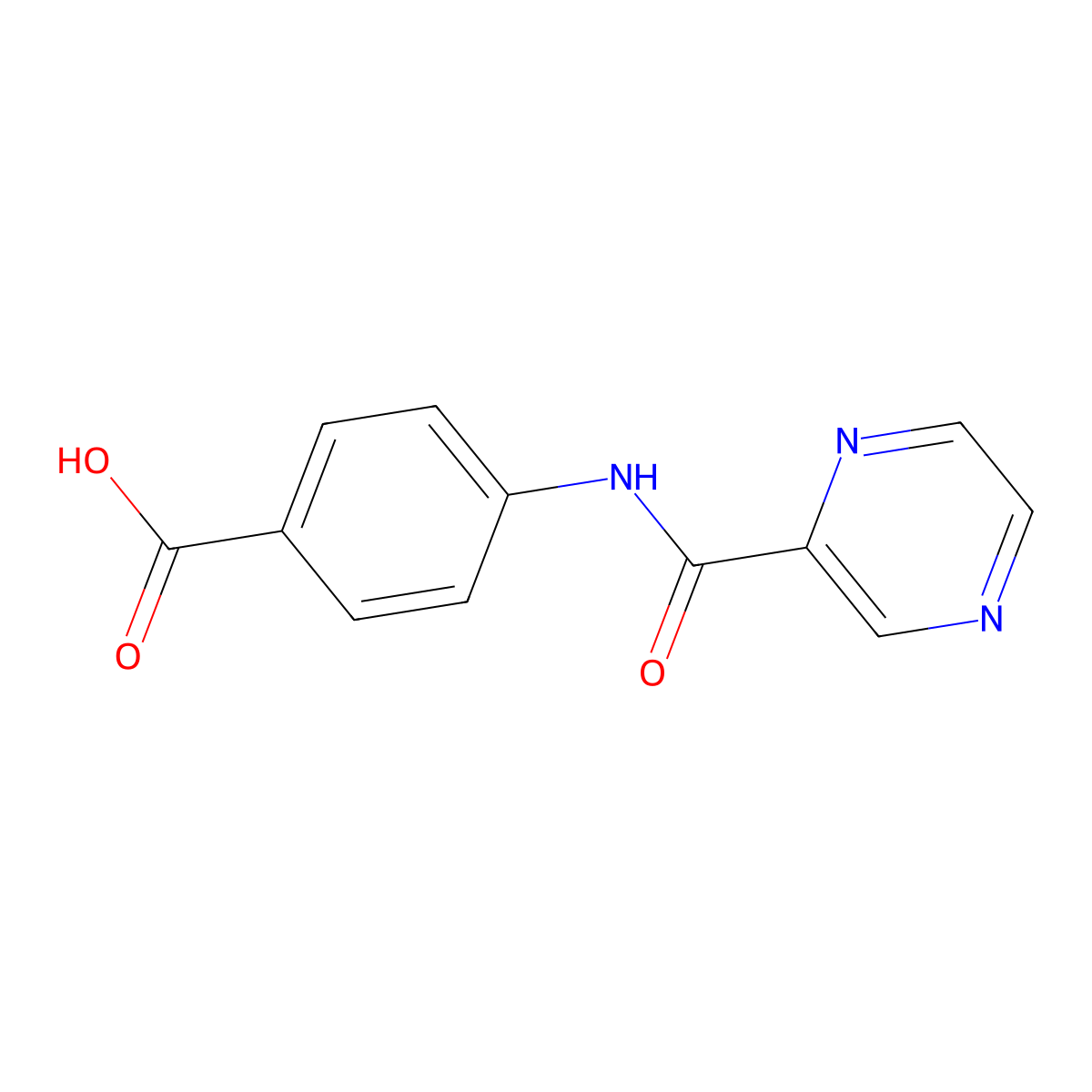 4-(Pyrazine-2-carboxamido)benzoic acid molecular structure, CAS 717854-83-6