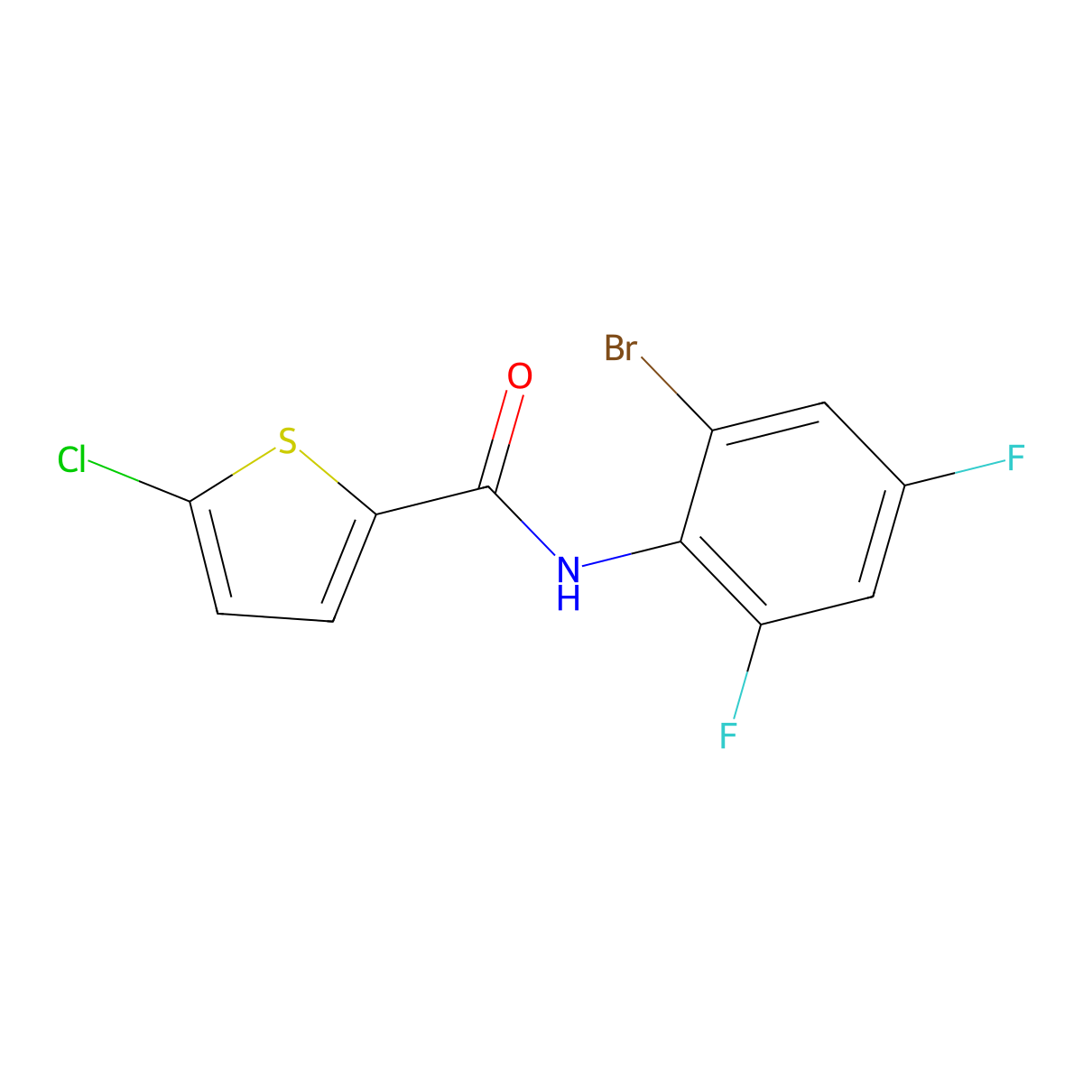 N-(2-bromo-4,6-difluorophenyl)-5-chlorothiophene-2-carboxamide molecular structure, CAS 717854-97-2