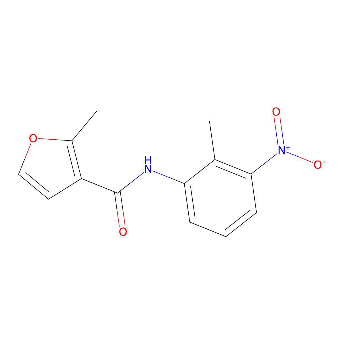 2-methyl-N-(2-methyl-3-nitrophenyl)furan-3-carboxamide molecular structure, CAS 717855-12-4